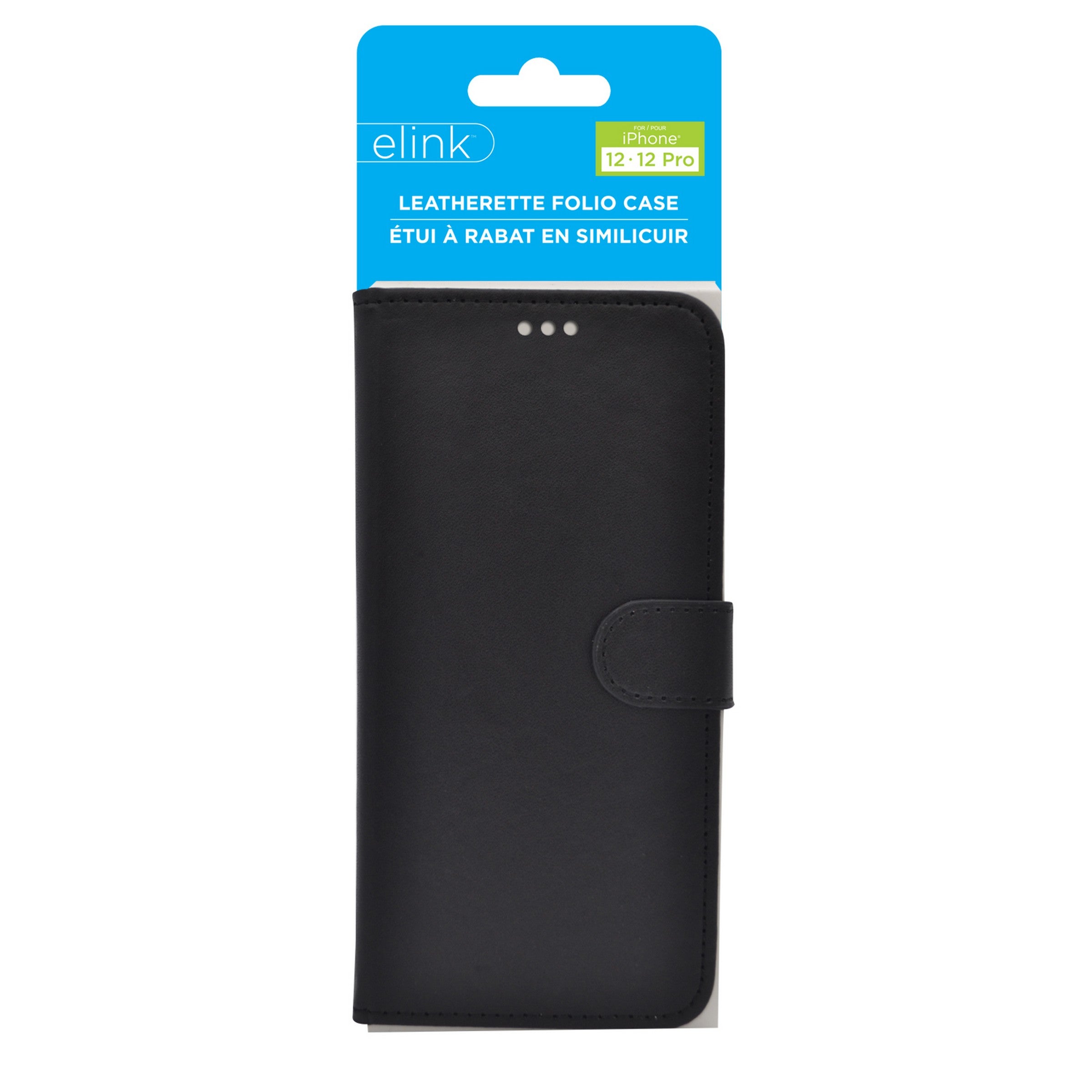 elink Leatherette Folio Phone Case for iPhone 12 - 12 Pro