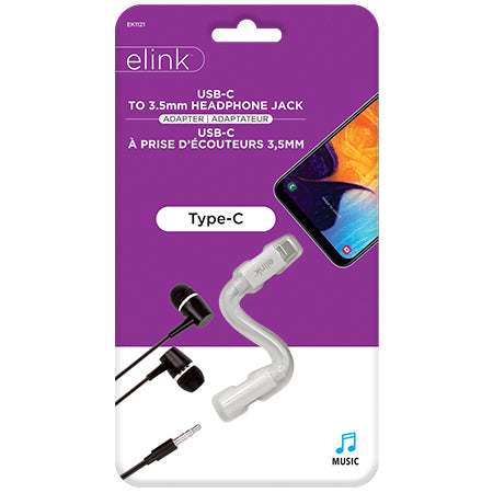 elink USB-C to 3.5mm Headphone Jack Adapter 4.5in