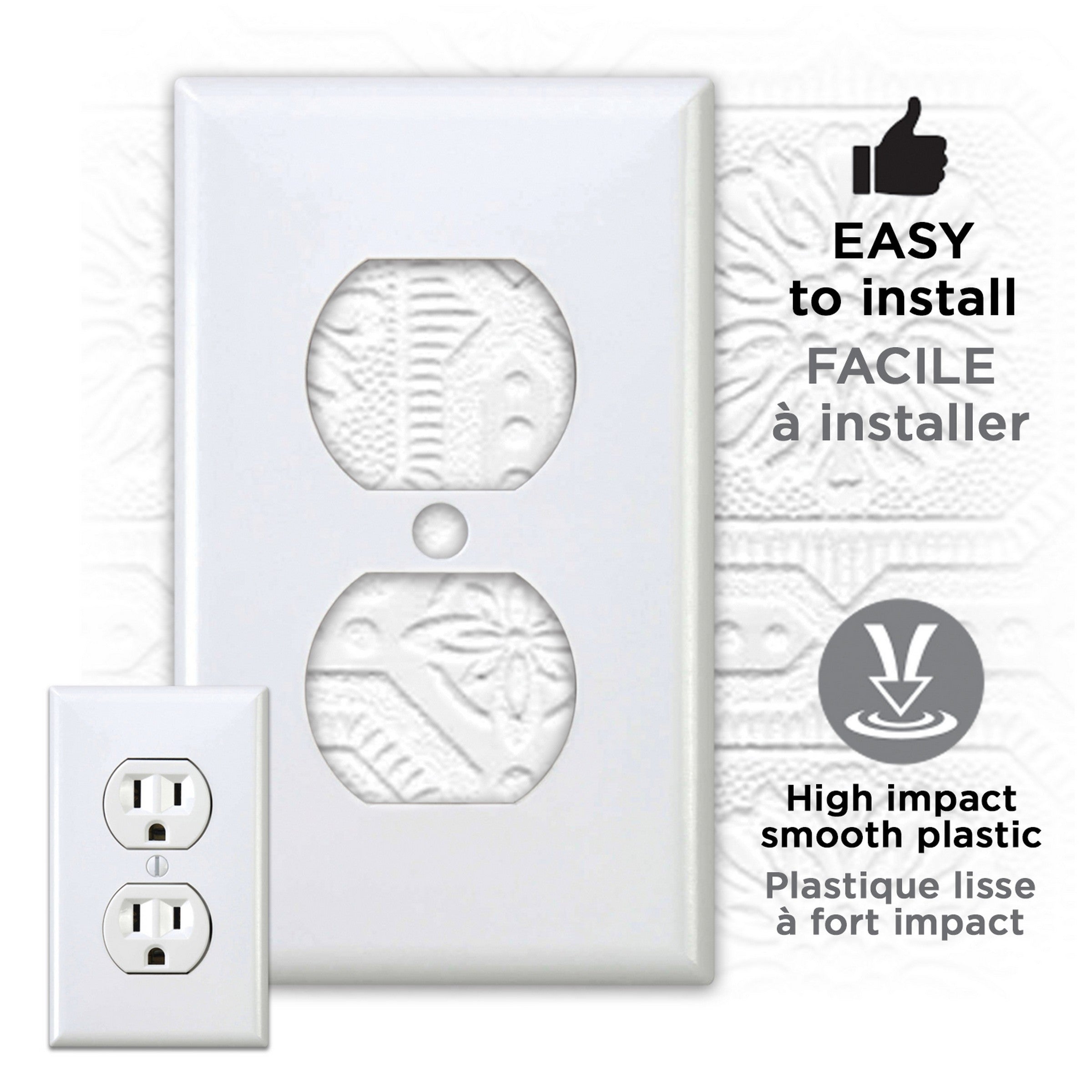 elink Electrical Outlet Wall Plate - White Plastic 2.75x4.5in