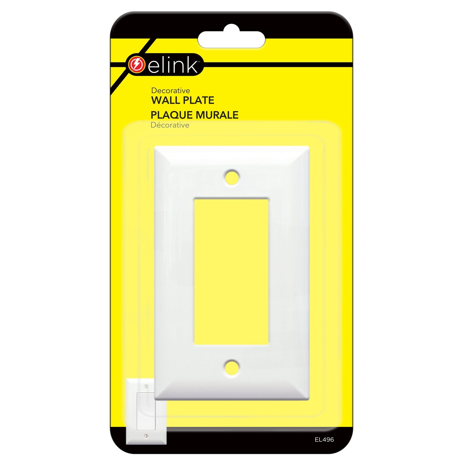elink Decorative Wall Plate - White Plastic 2.75x4.5in