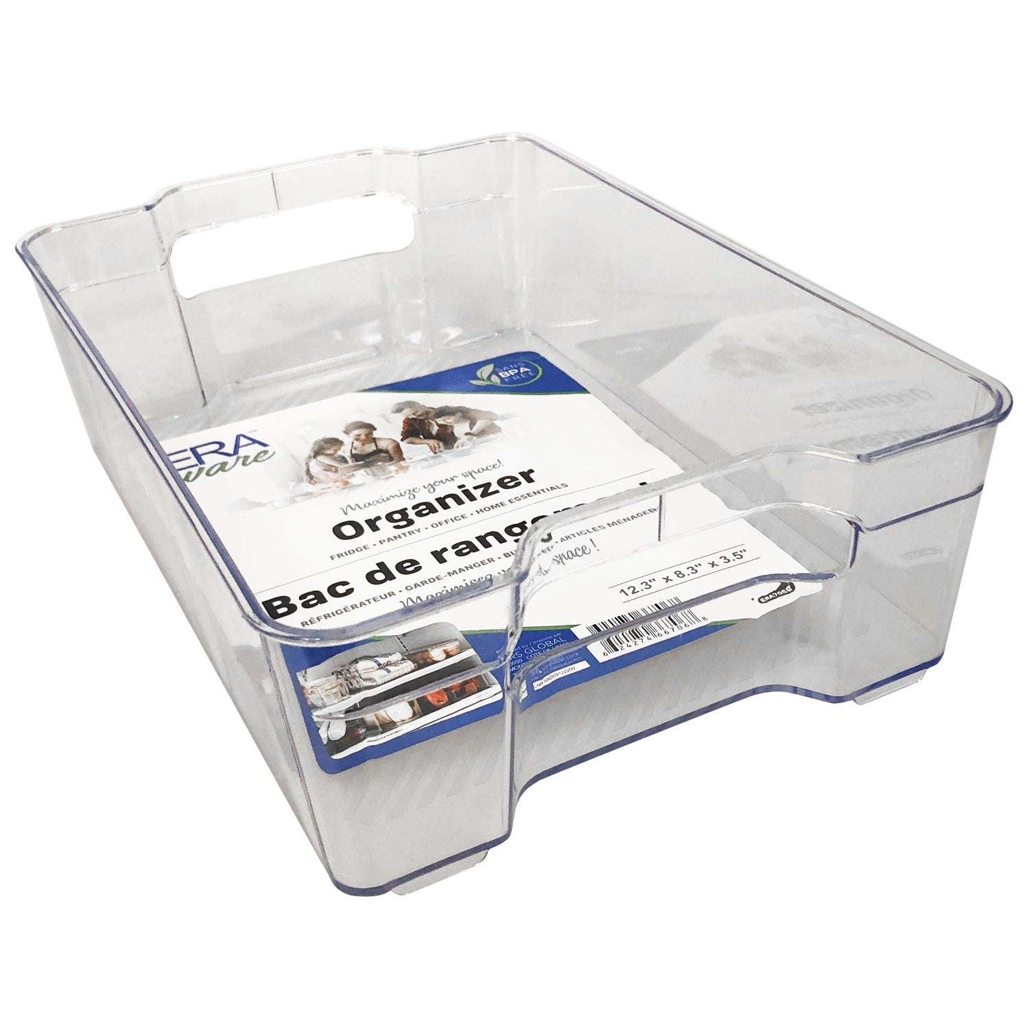 Eraware Clear Plastic Organizer with Handles 12.3x8.3x3.5in