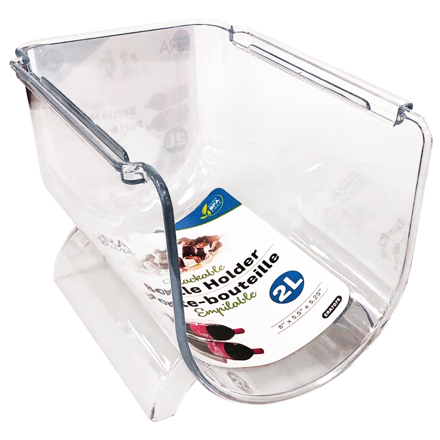Eraware Clear Plastic Stackable Bottle Holder 8x5.5x5.25in