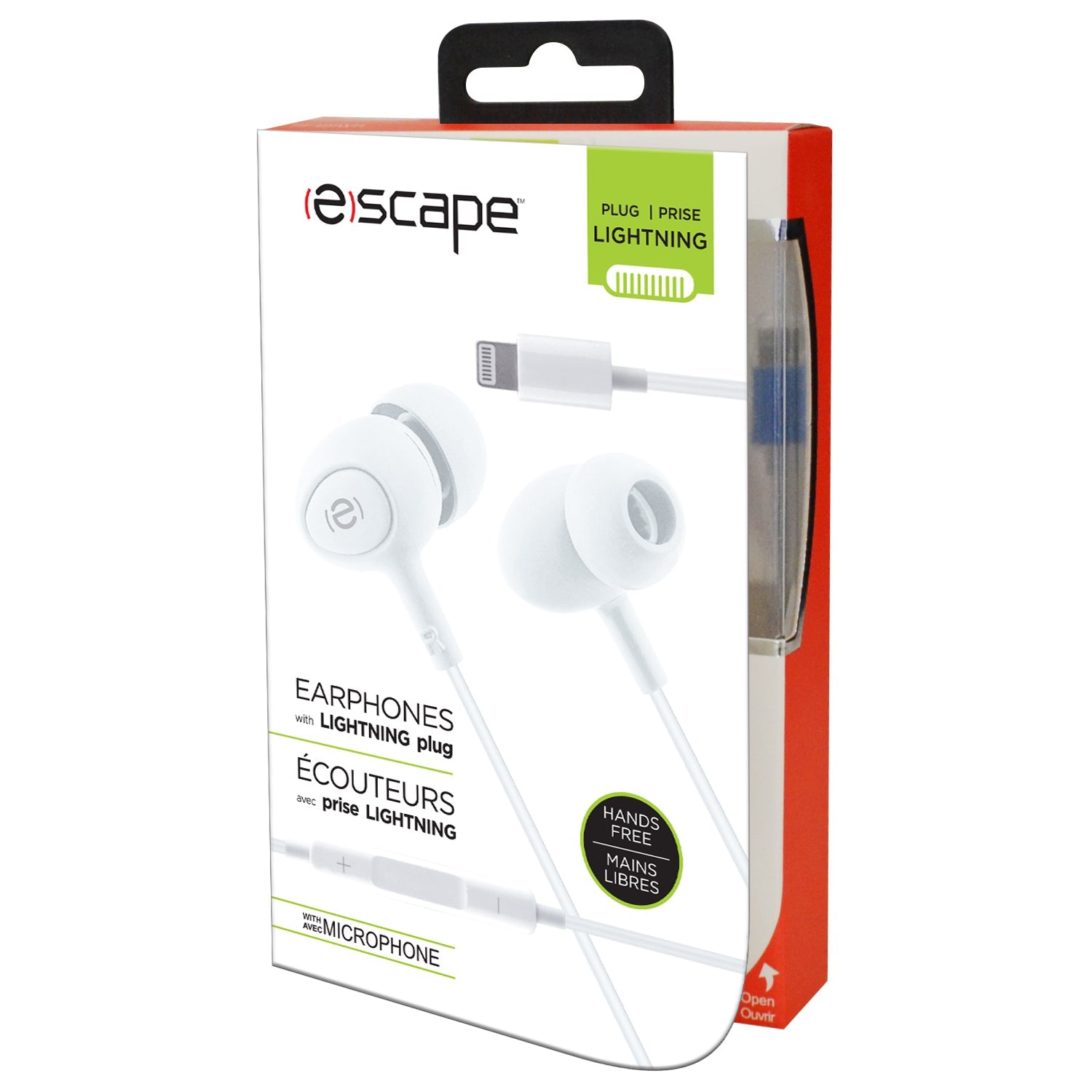 Escape White Hands Free Earphones with Lightning Plug Eco Fee $0.2SUS