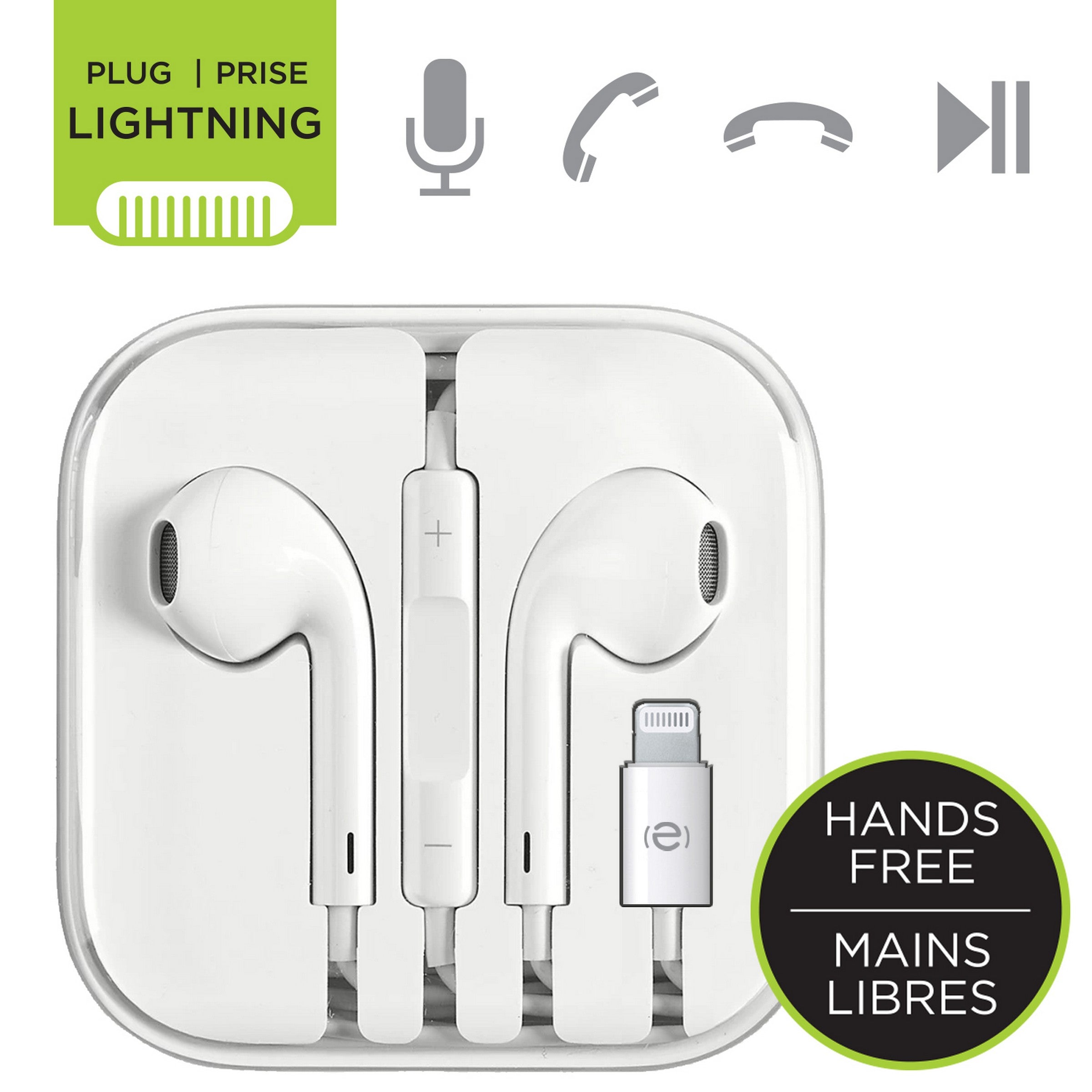 Escape Lightning Plug Hands Free Earphones 4ft cable - Eco Fee $0.2SUS
