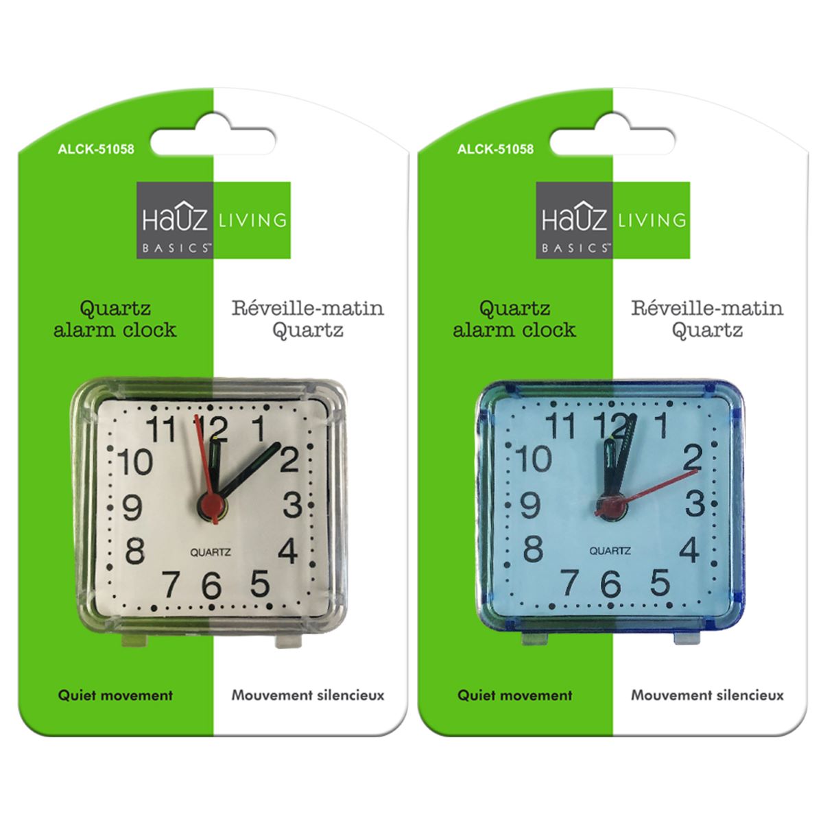Quartz Alarm Clock - AA Battery not Included 2.4x2.2x1.1in VRT Eco Fee $0.6SUS