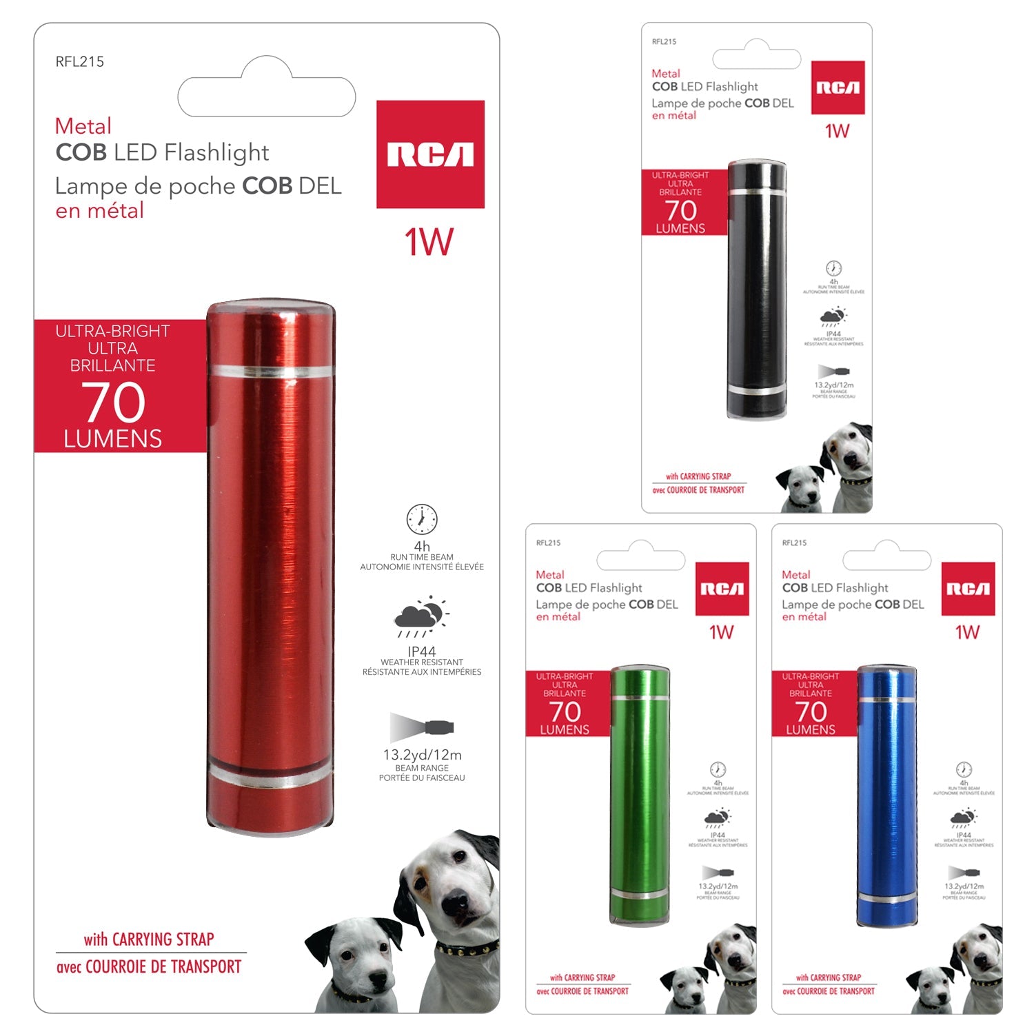 RCA Metal Flashlight with Carrying Strap VRT