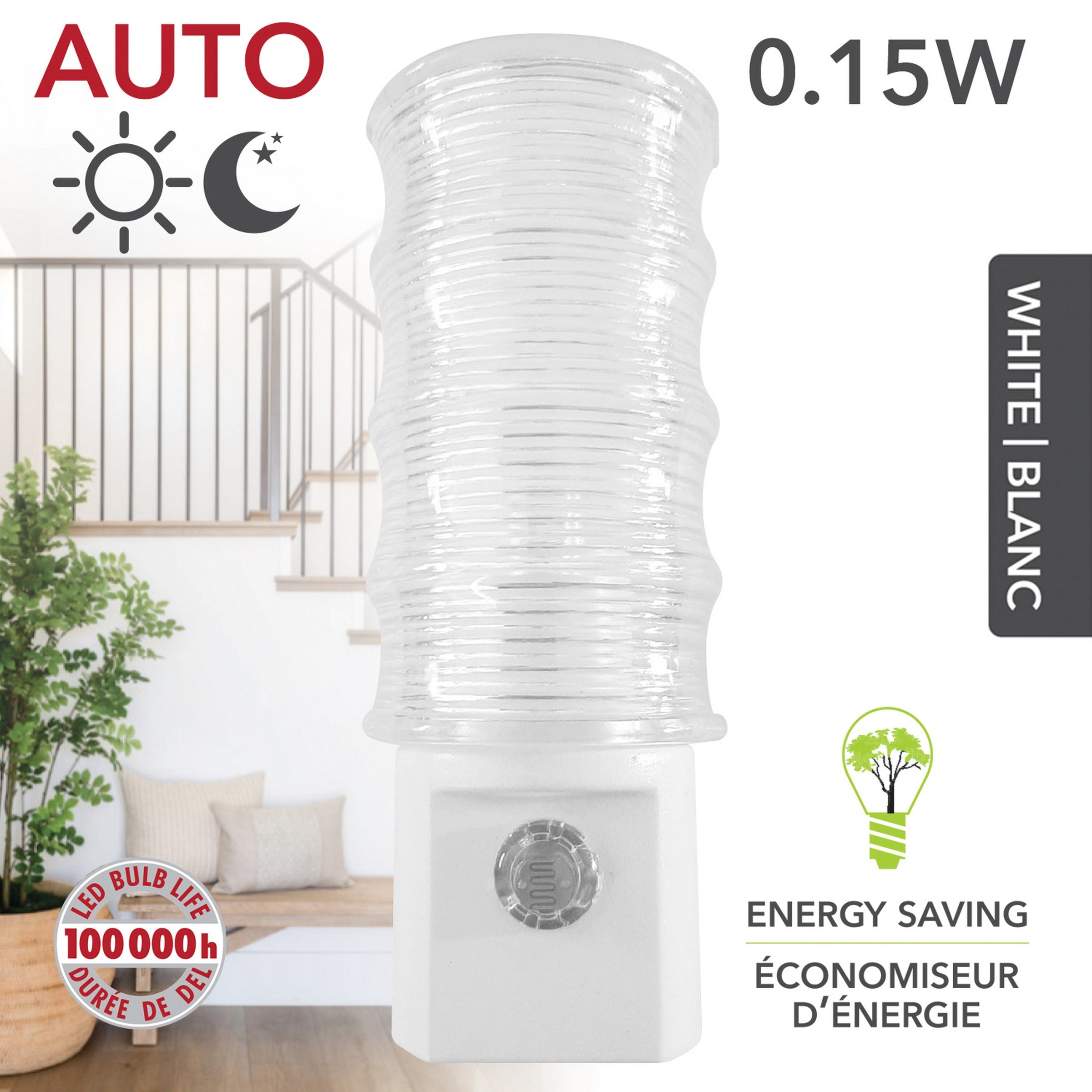 RCA Automatic Led Night Light - White 0.15W 3.5x1.4in