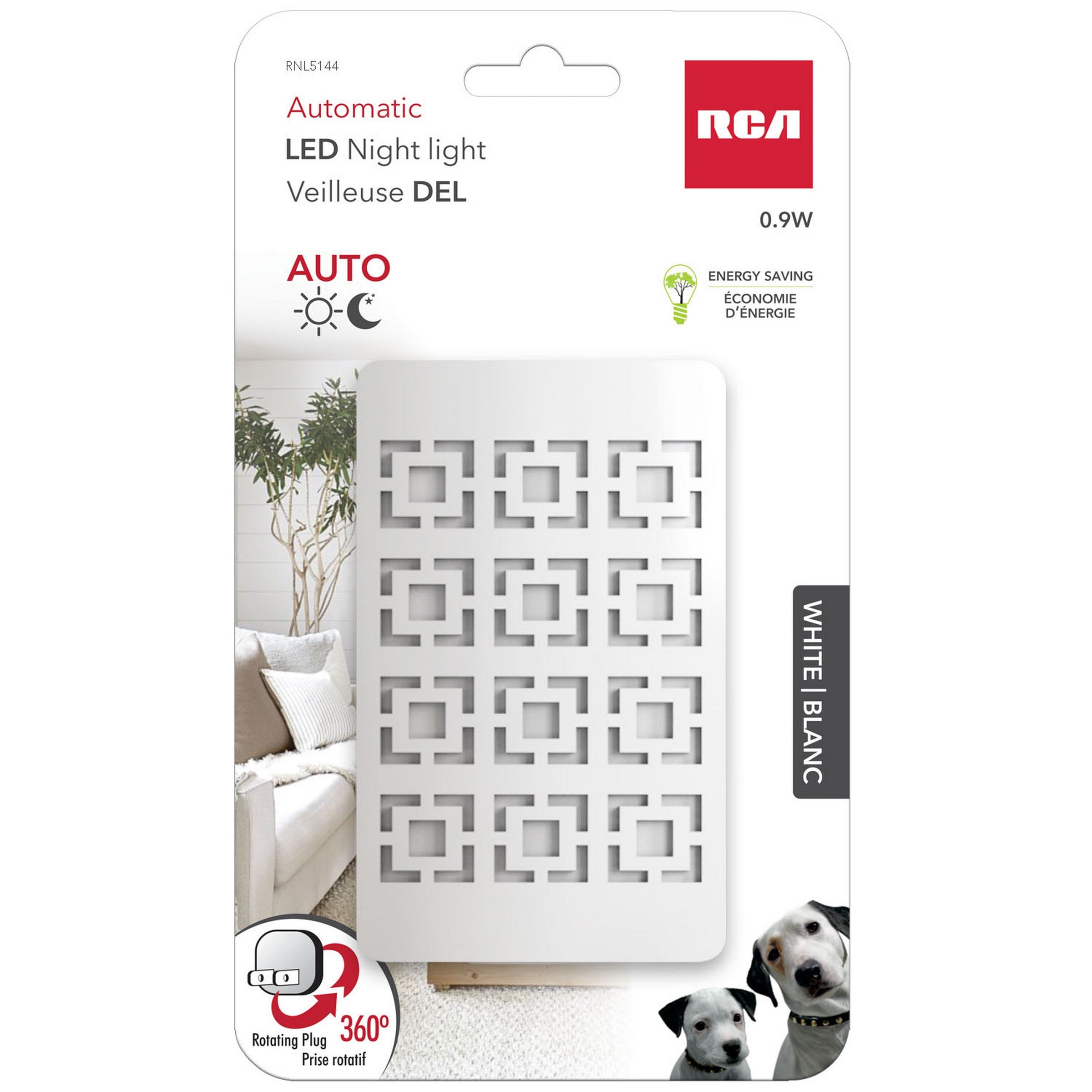 RCA Automatic Led Night Light - White 0.9W 2.75x4.5x1in