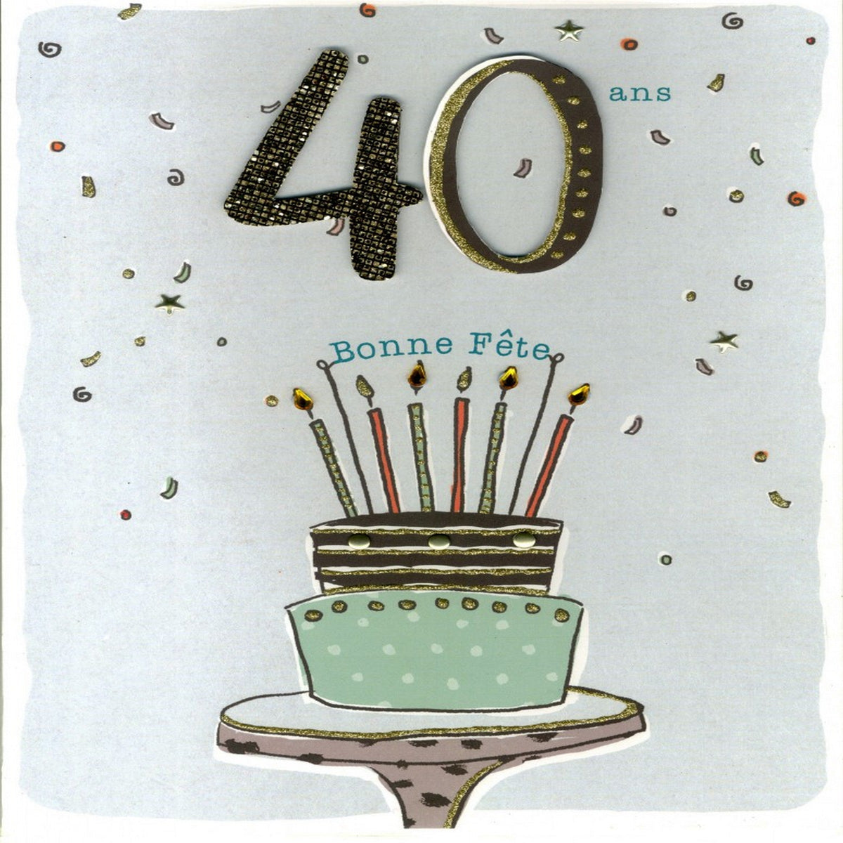 CARTE 40 BON FETE-GATEAU
