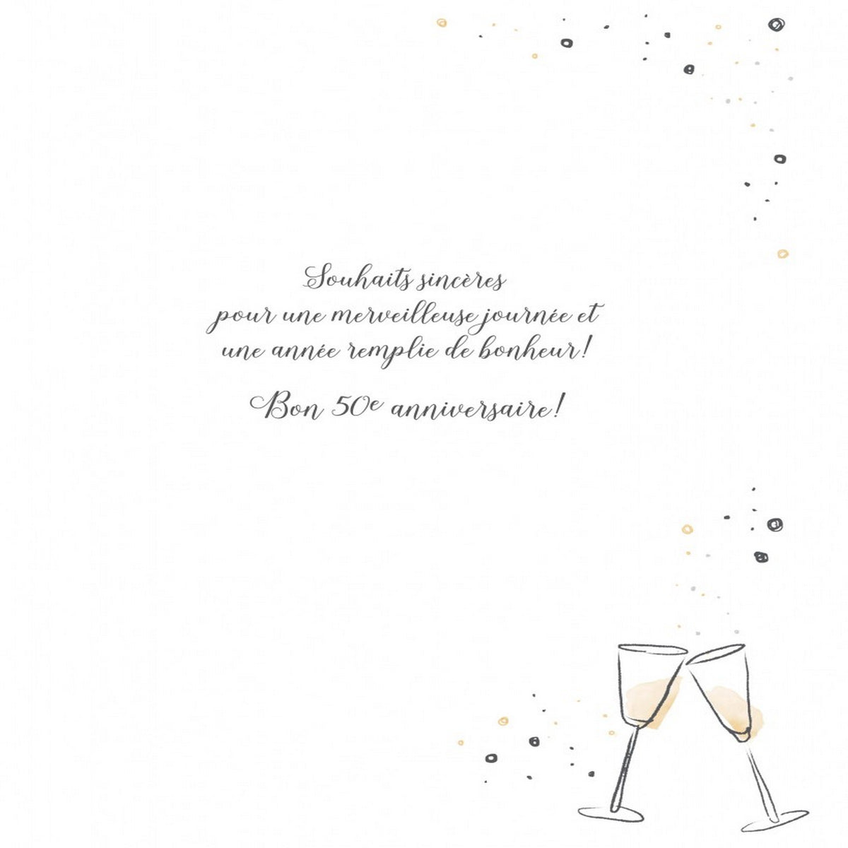 French Greeting Card - 50 Bon Anniversaire - Champagne Bottle 12x9in