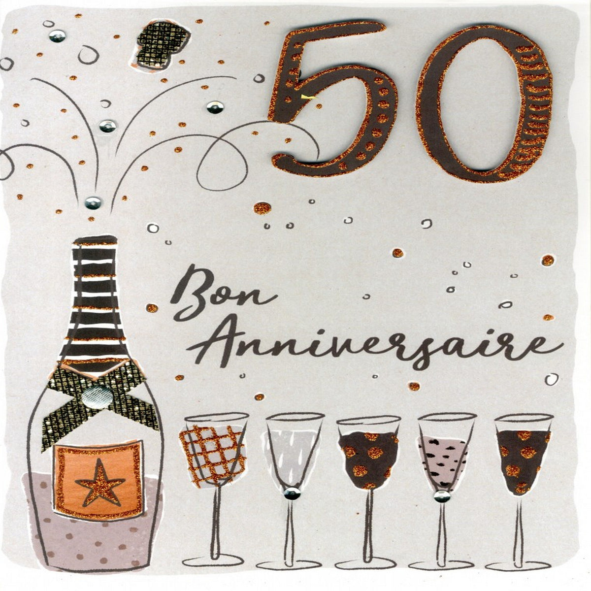 CARTE 50 ANNIVRSR-CHAMPAGNE