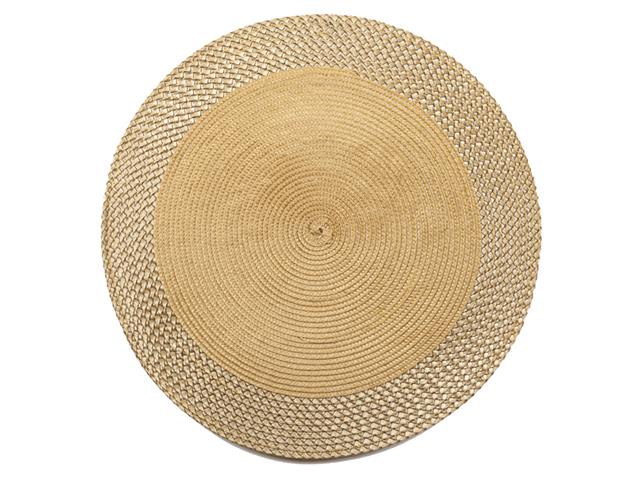 Round Gold Vinyl Placemat 14.75in