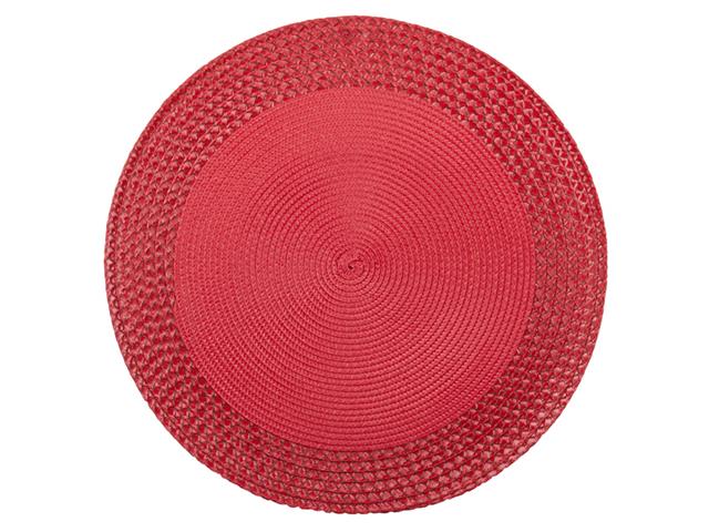 Round Red Vinyl Placemat 14.75in
