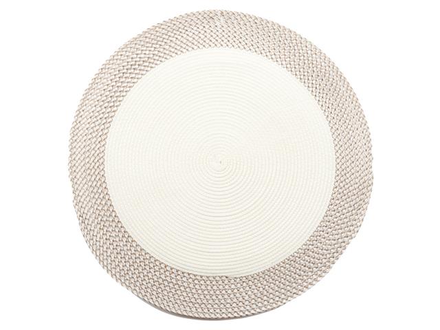 Round White Vinyl Placemat 14.75in