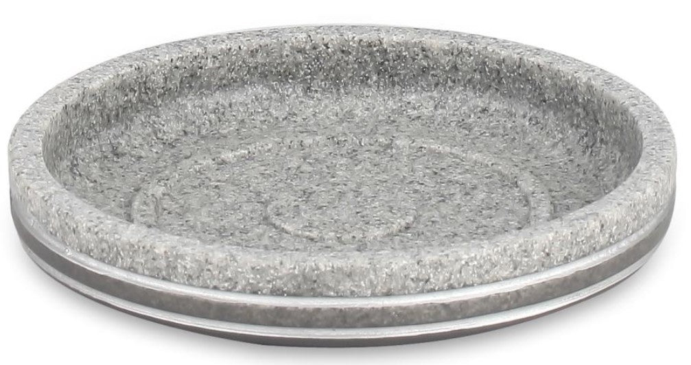 Grey Stone Effect Polyresin Soap Dish 4.75in