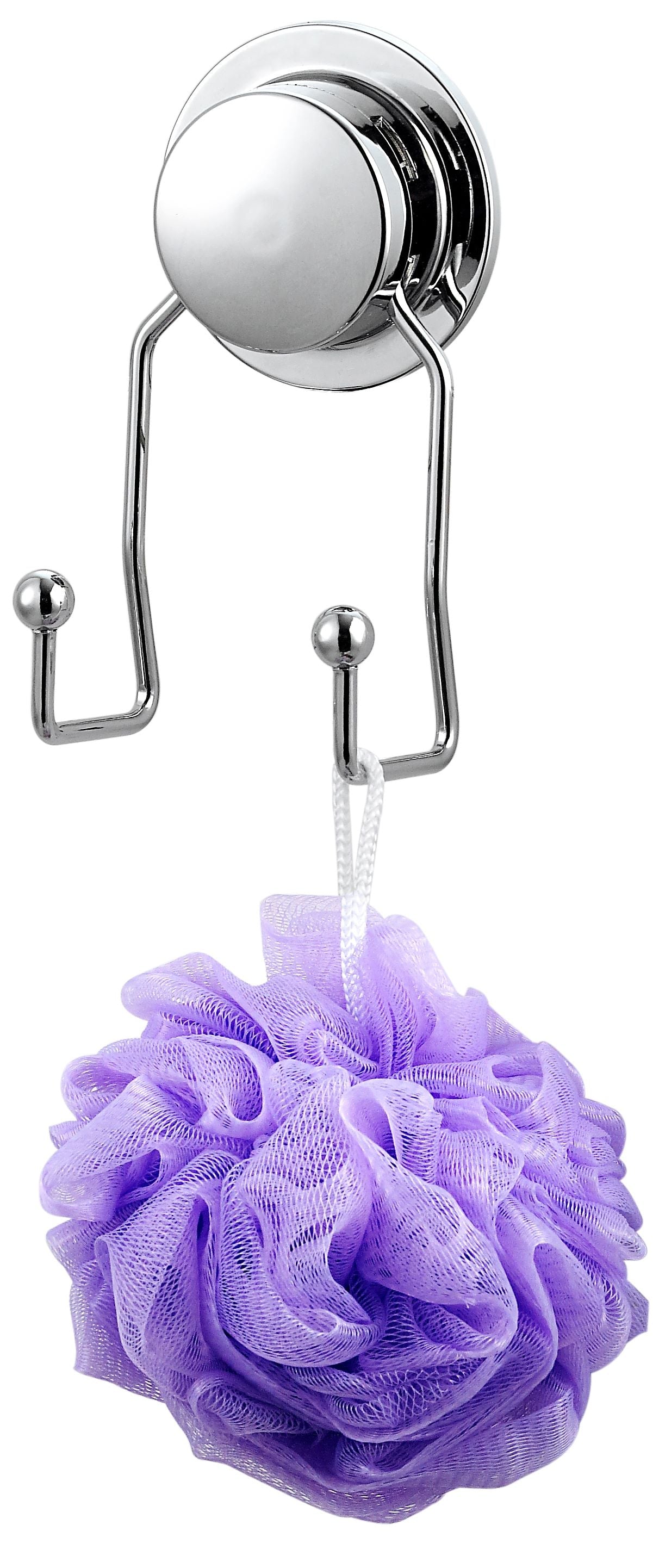 Chrome Bathroom Hook with Suction 2.75x6in