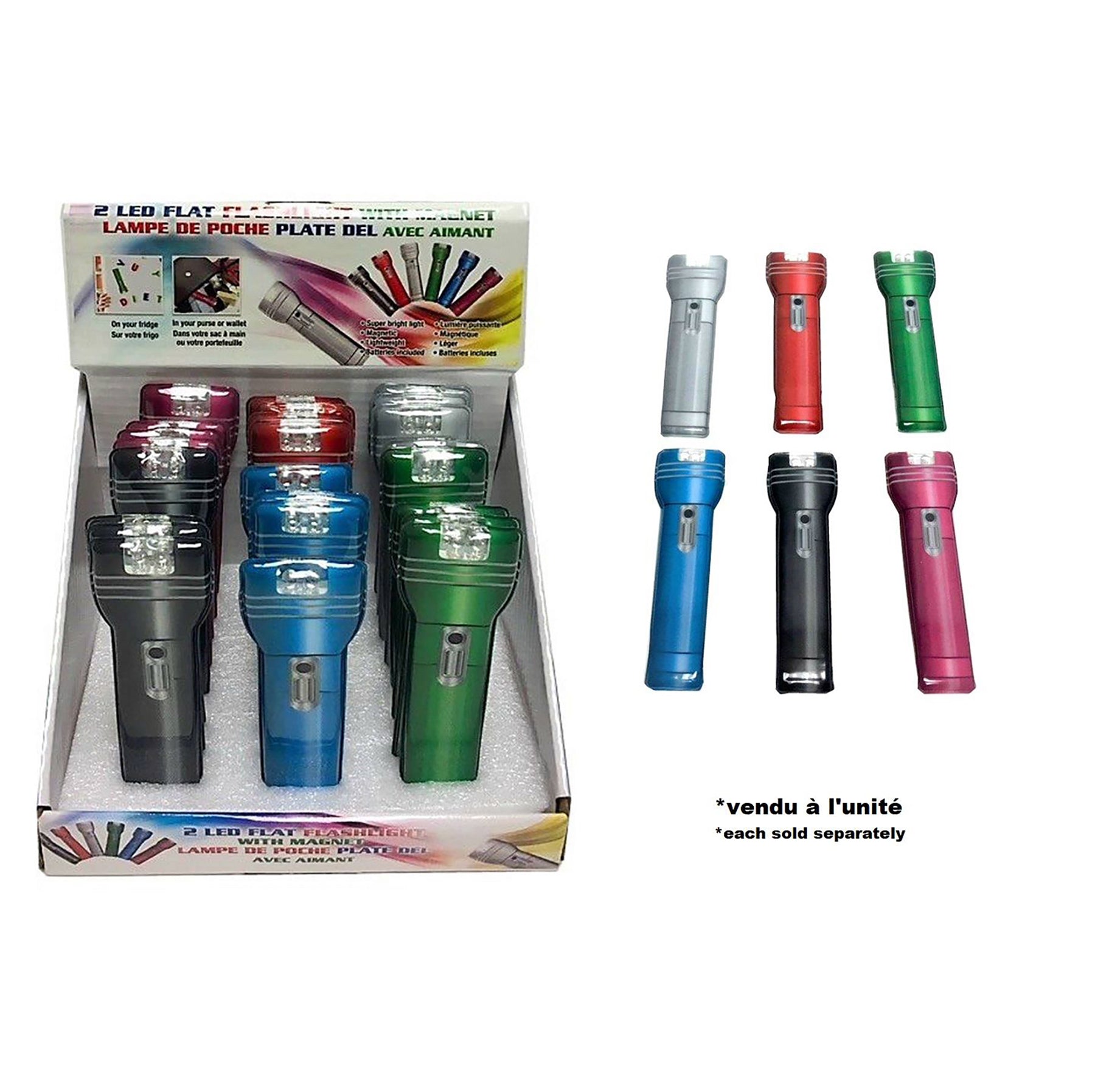 2 Led Flat Flashlight with Magnet 5x1.50.25in