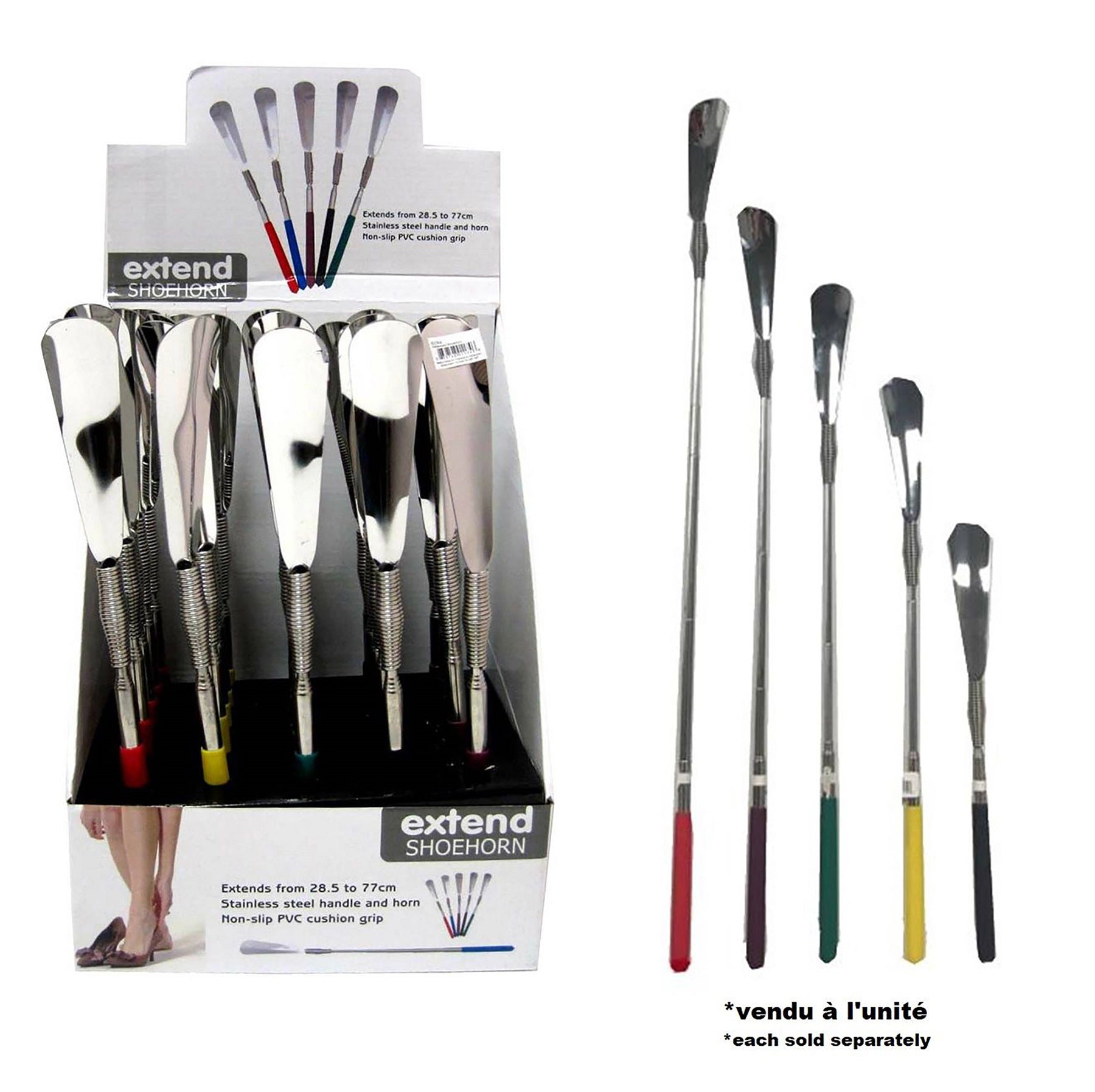 Telescopic Stainless Steel Shoe Horn 11.2 to 30.3in