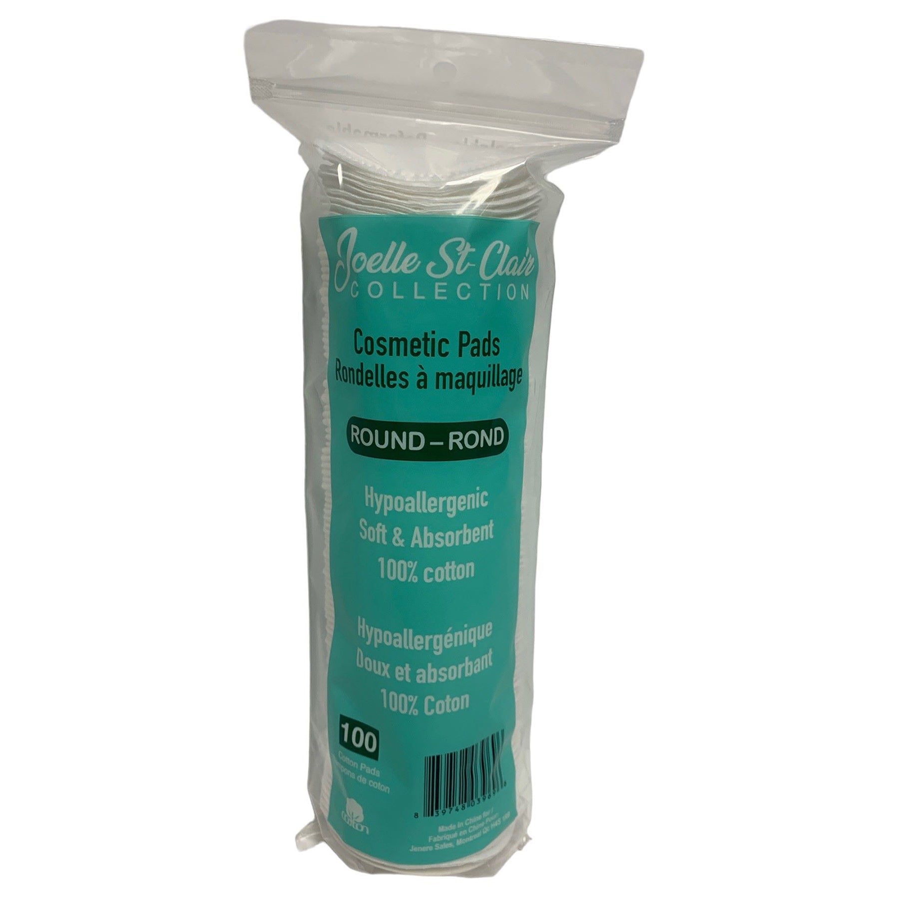 Joelle St-Clair 100 Cosmetic Pads 100% Cotton 2.25in dia.