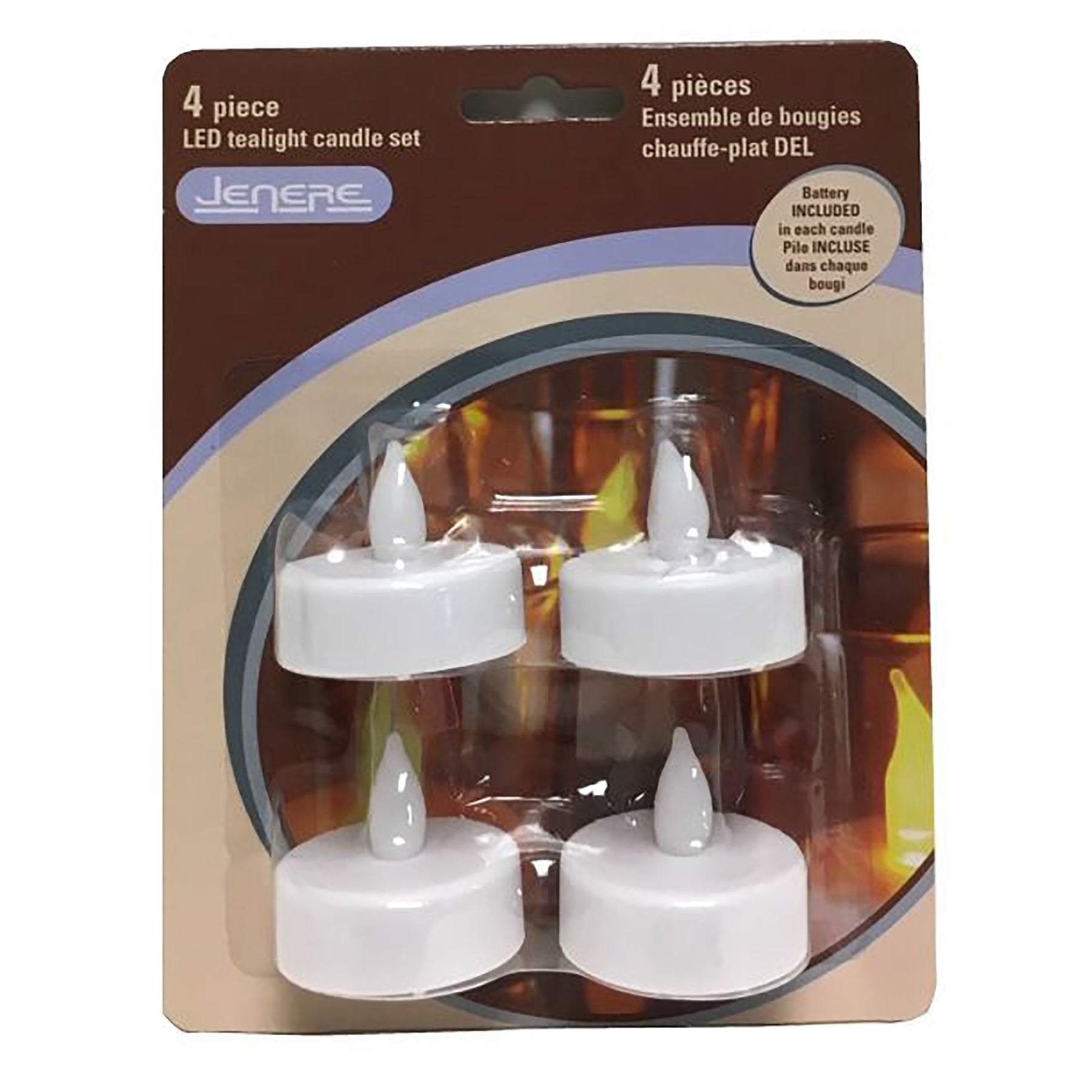 Jenere 4pcs Led Tealight Candle Set - White 1.5x1.4in