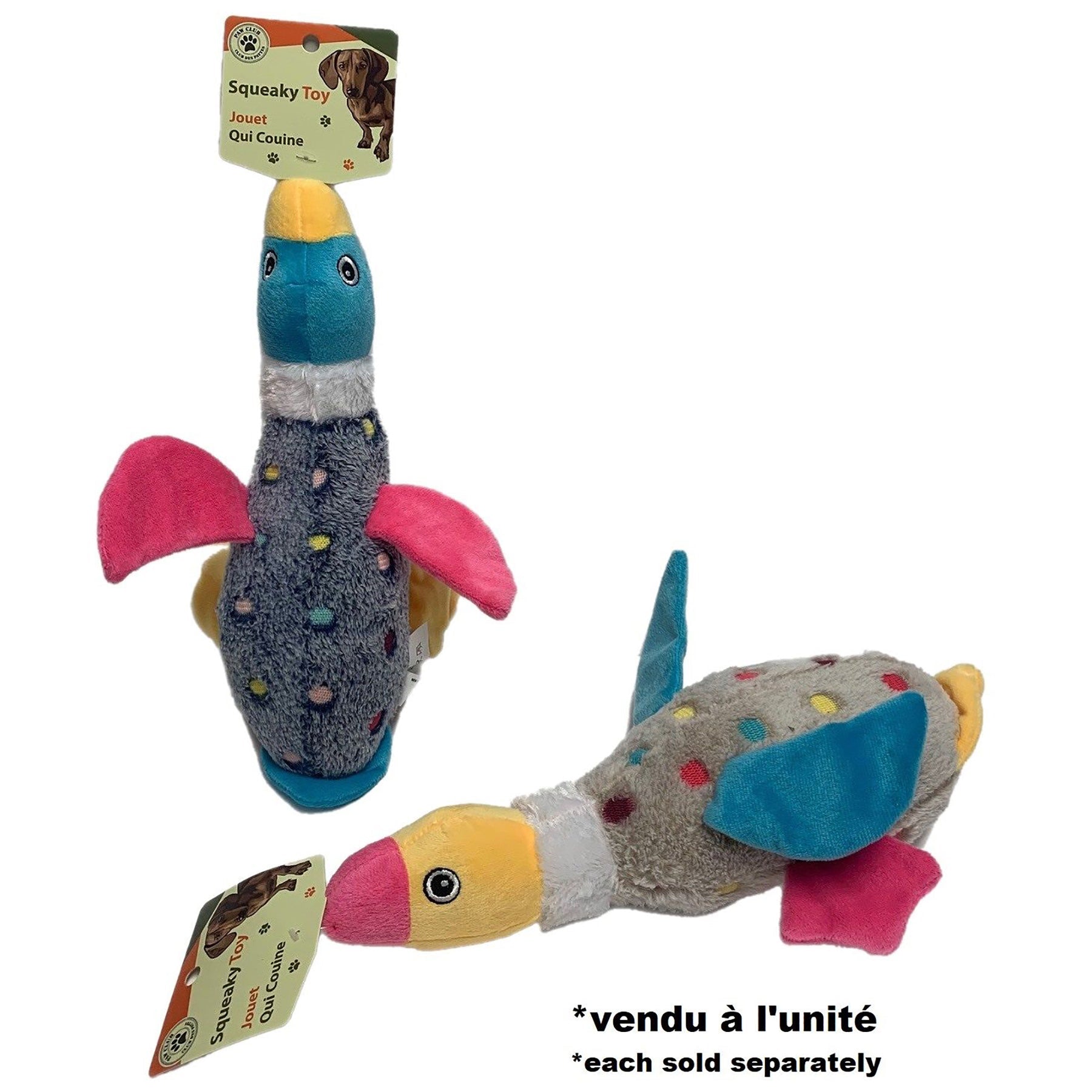 Paw Club Dog Toy - Squeaky Duck 13in