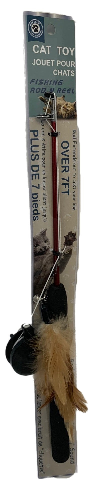 Paw Club Cat Fishing Rod with Clicking Sound - Cast Over 7ft