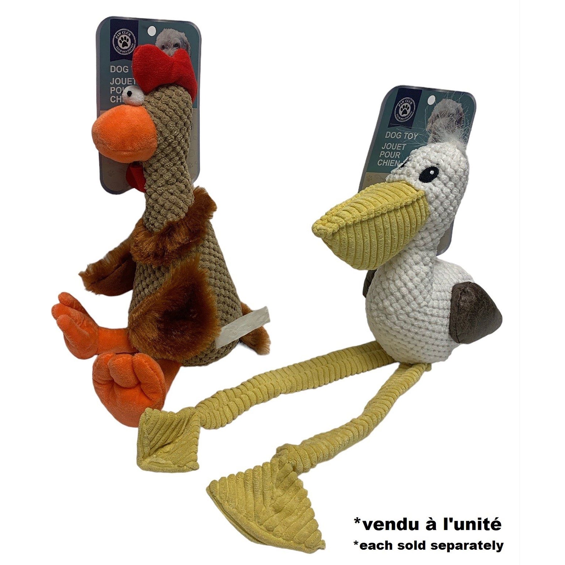 Paw Club Dog Toy - Squeaky Bird 14 to 19in approx.