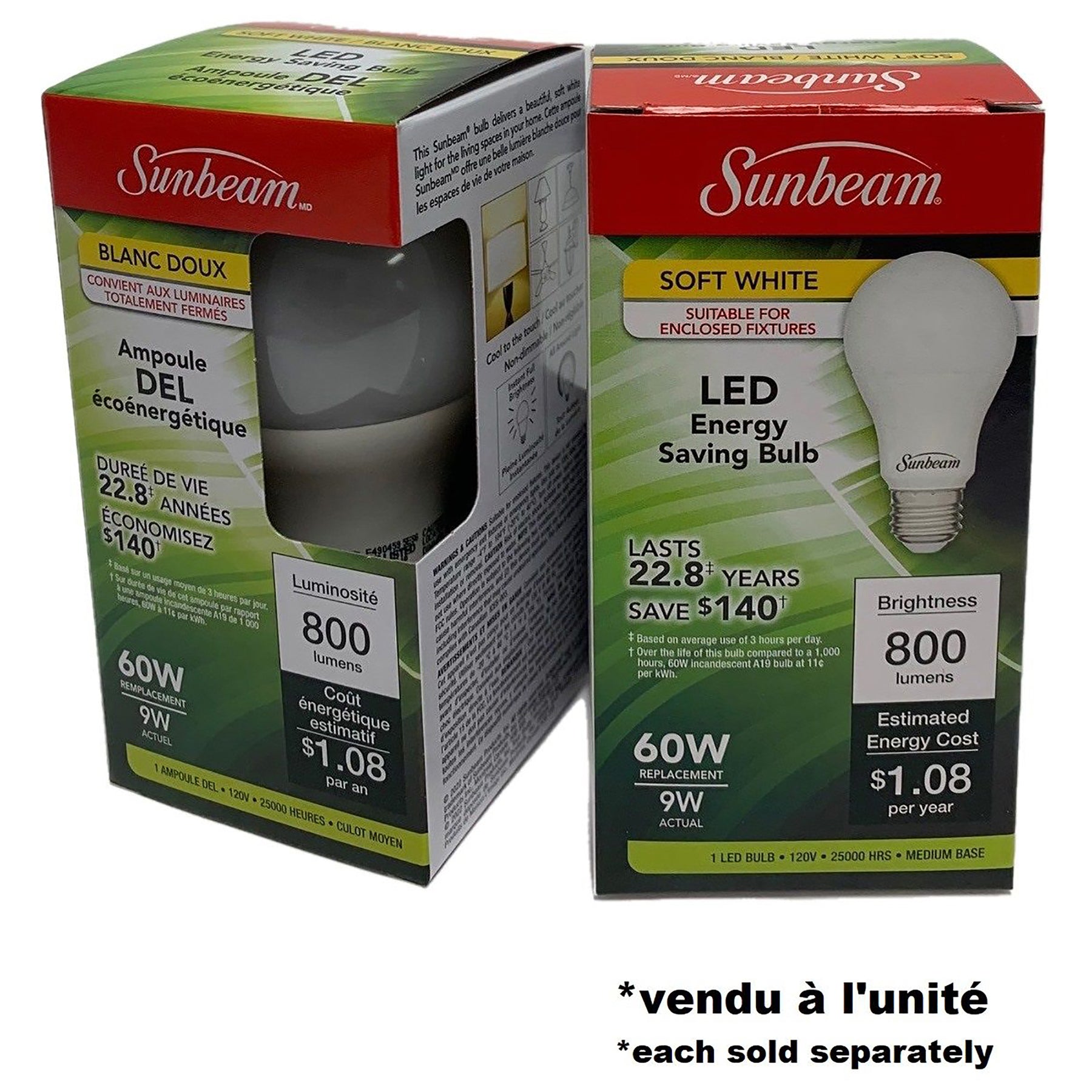 Sunbeam Soft White Light Bulb - Medium Base 9w