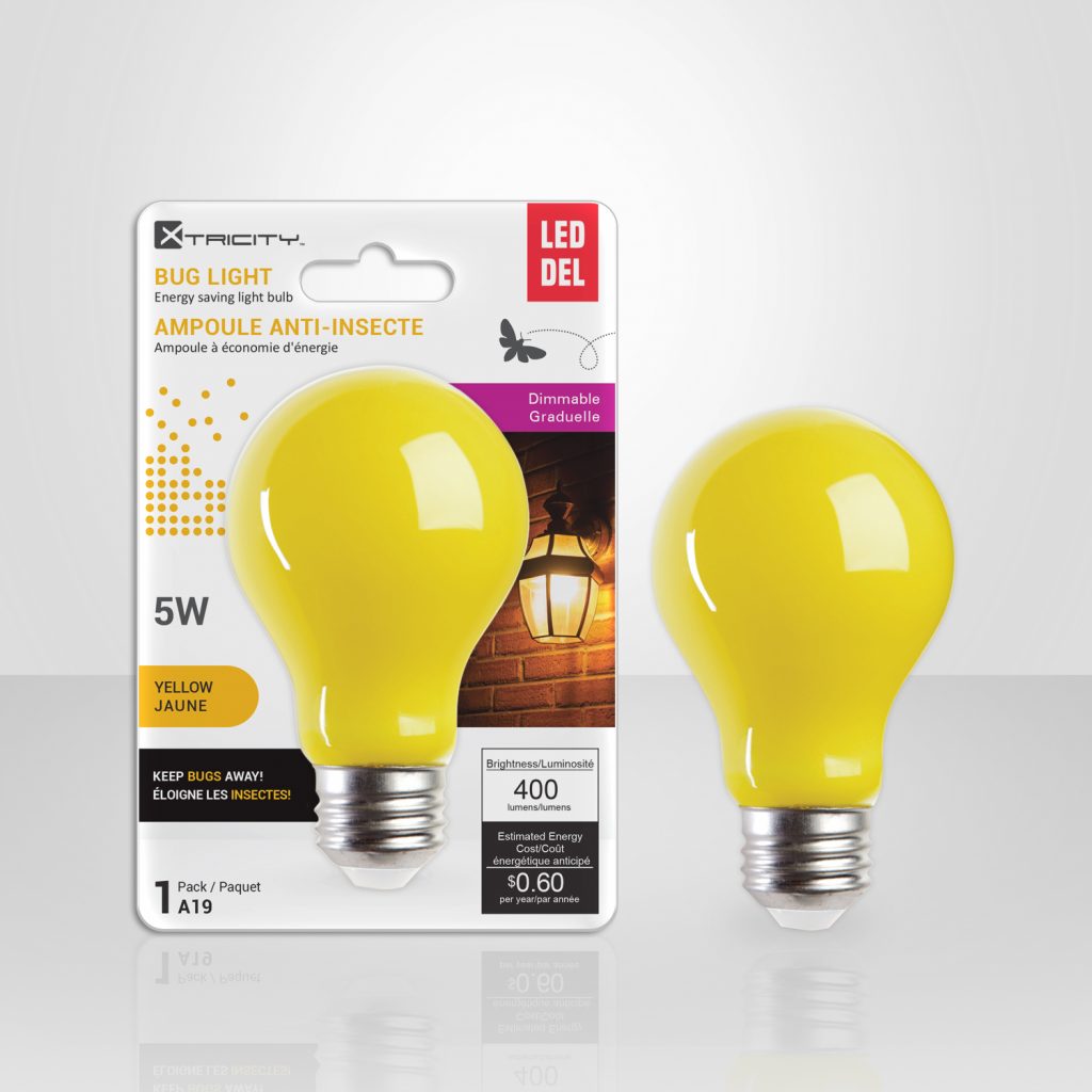 Xtricity A19 Led Yellow Dimmable 5W Bug Light E26 Base