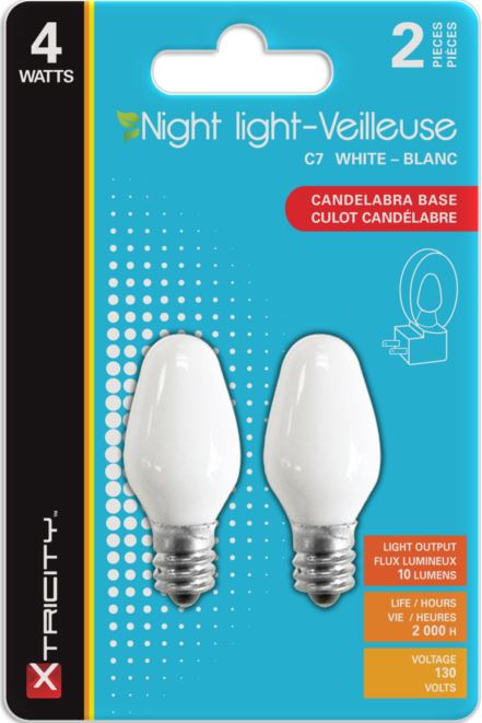 Xtricity 2 C7 White 4W Night Lights E12 Base