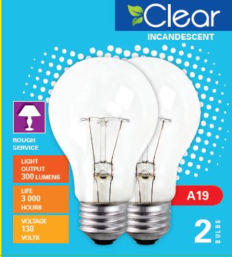 Xtricity 2 A19 Clear Incadescent 40W Light Bulbs E26 Base