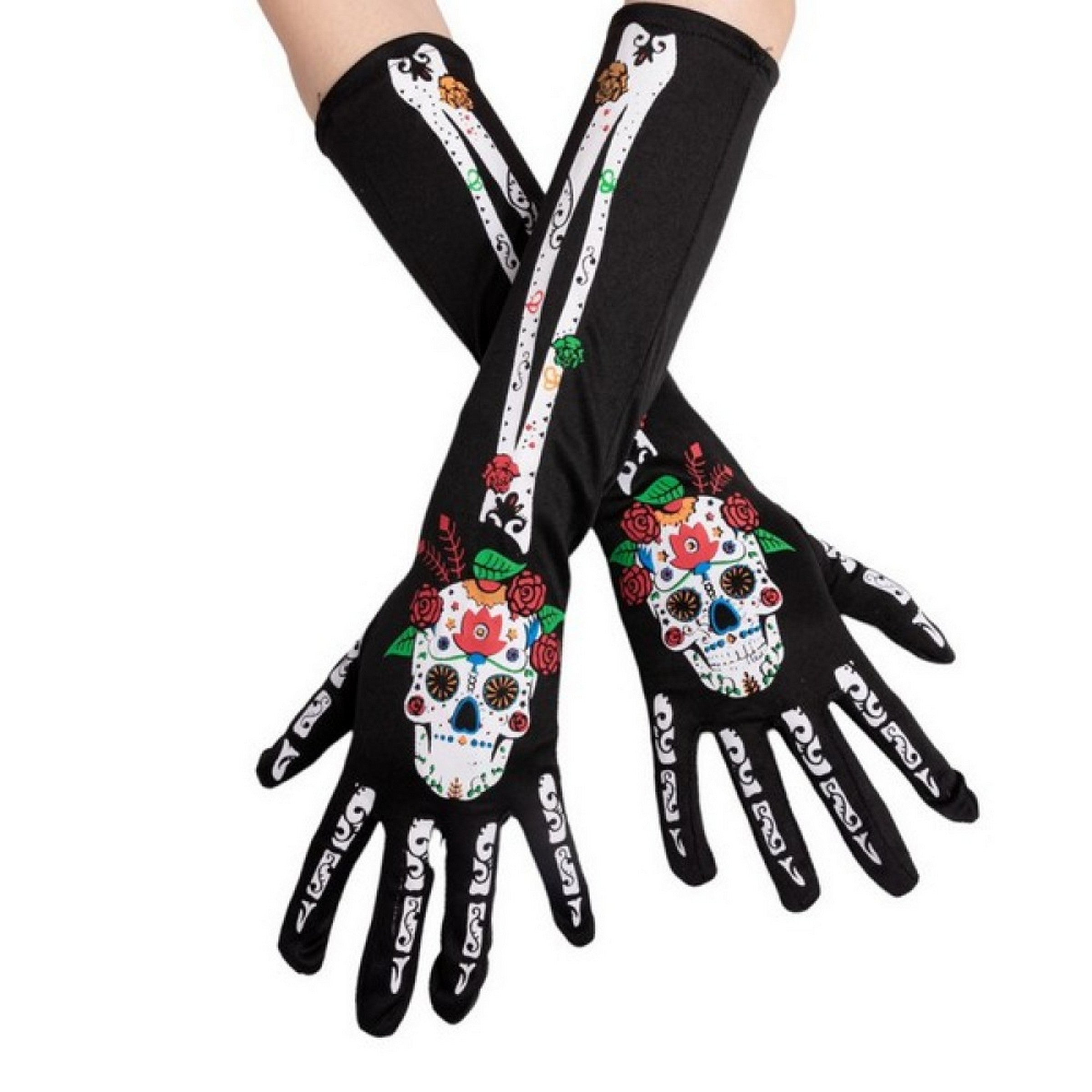 Halloween 1 Pair Gloves Day of the Dead - Adult