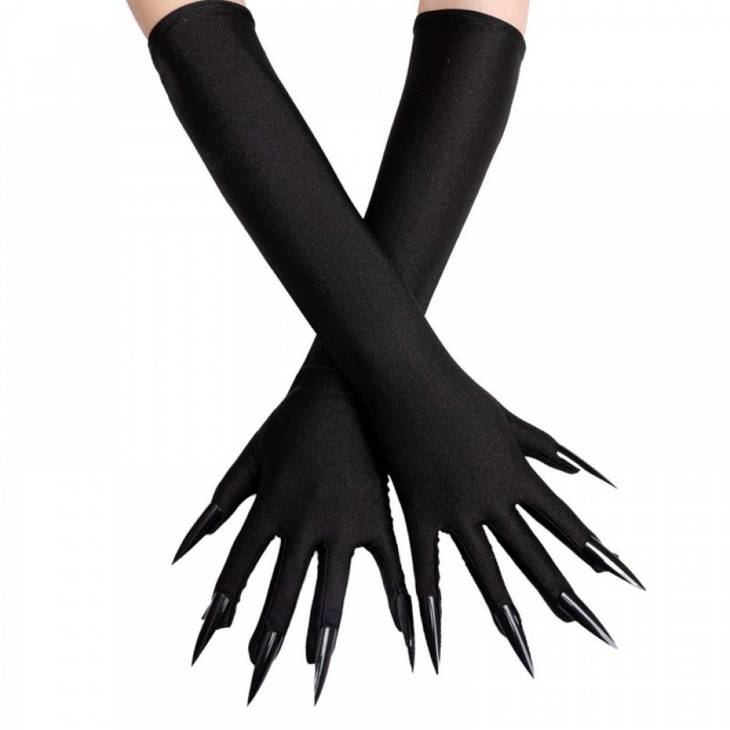 Halloween 1 Pair Black Gloves with Nails - Adult