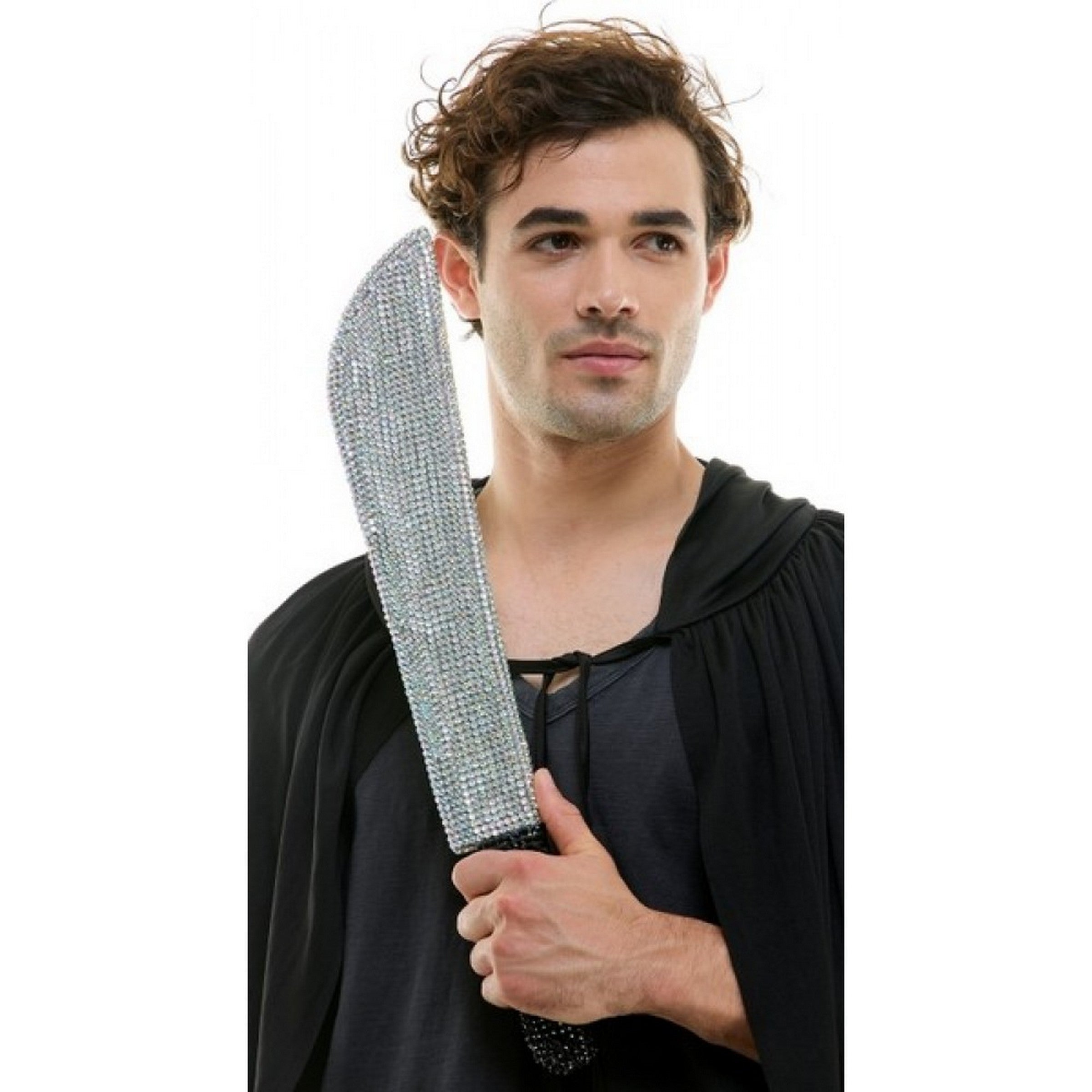 Halloween Rhinestone Machete - Plastic 22in
