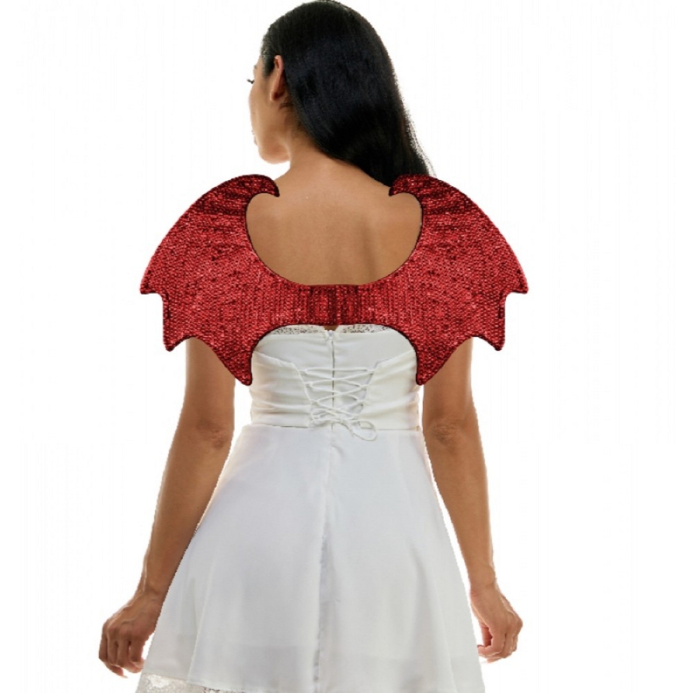 Halloween Red Rhinestone Devil Wings