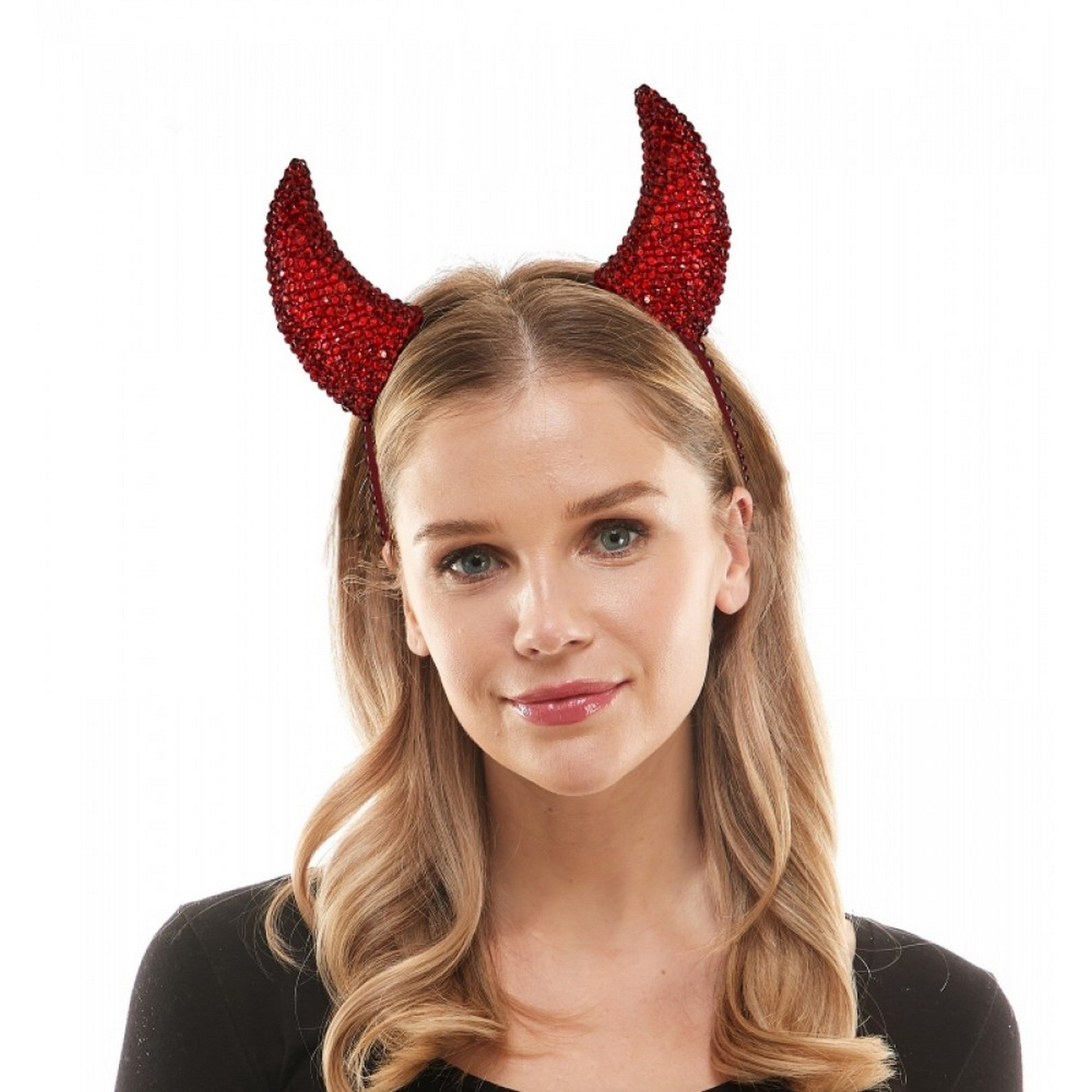 Halloween Red Rhinestone Devil Horns
