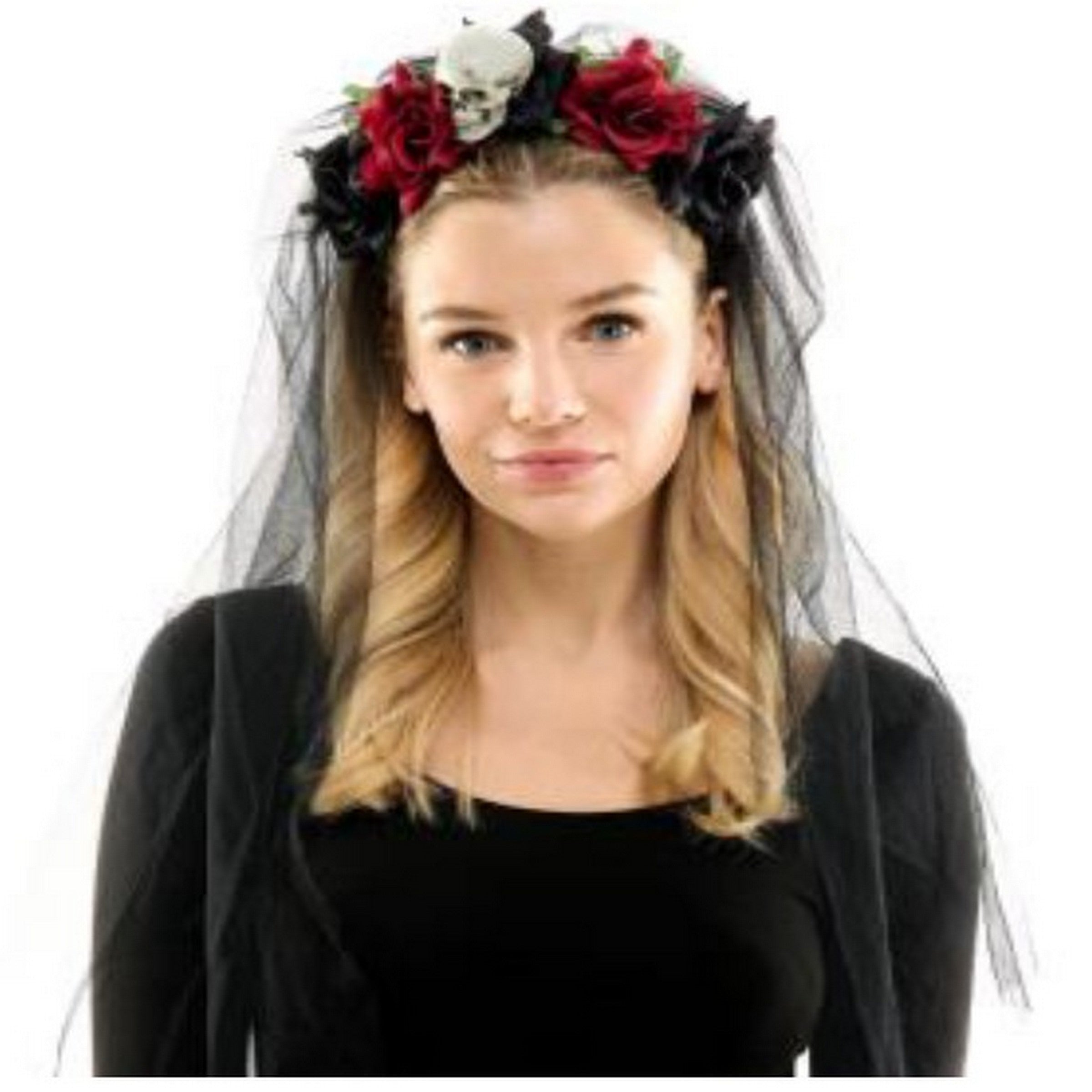 Halloween Bridal Skull Horror Veil - Adult