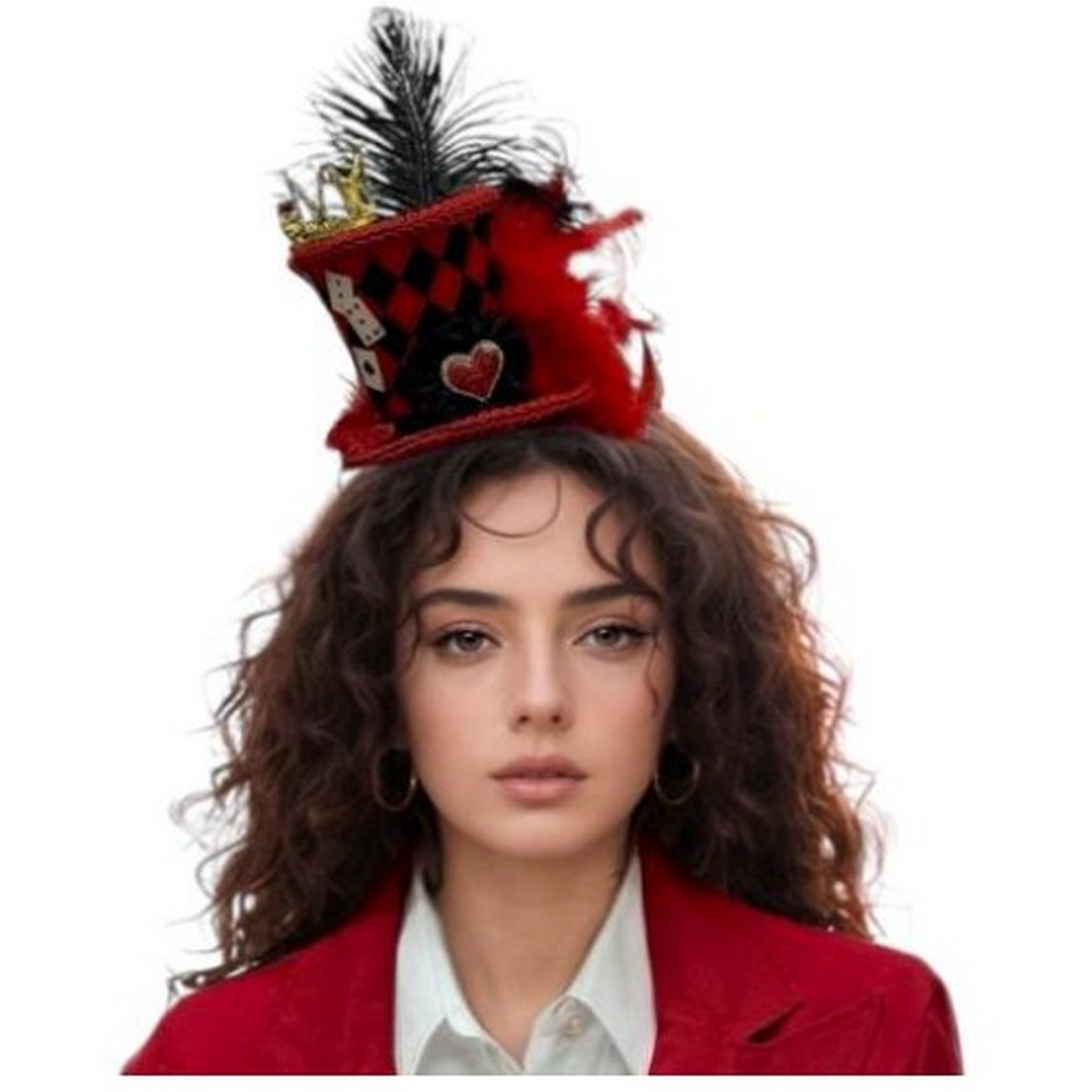Halloween Mini Queen of Hearts Hat Headband
