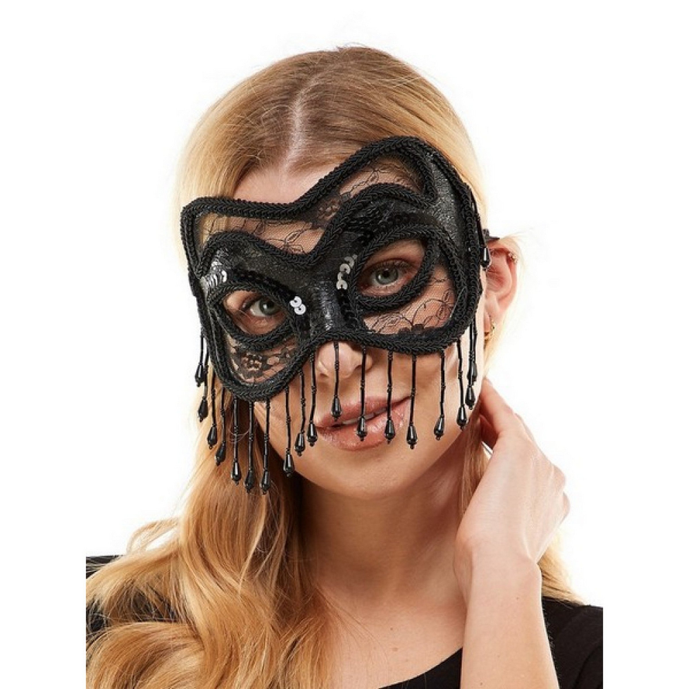 Halloween Black Lace Mask - Adult