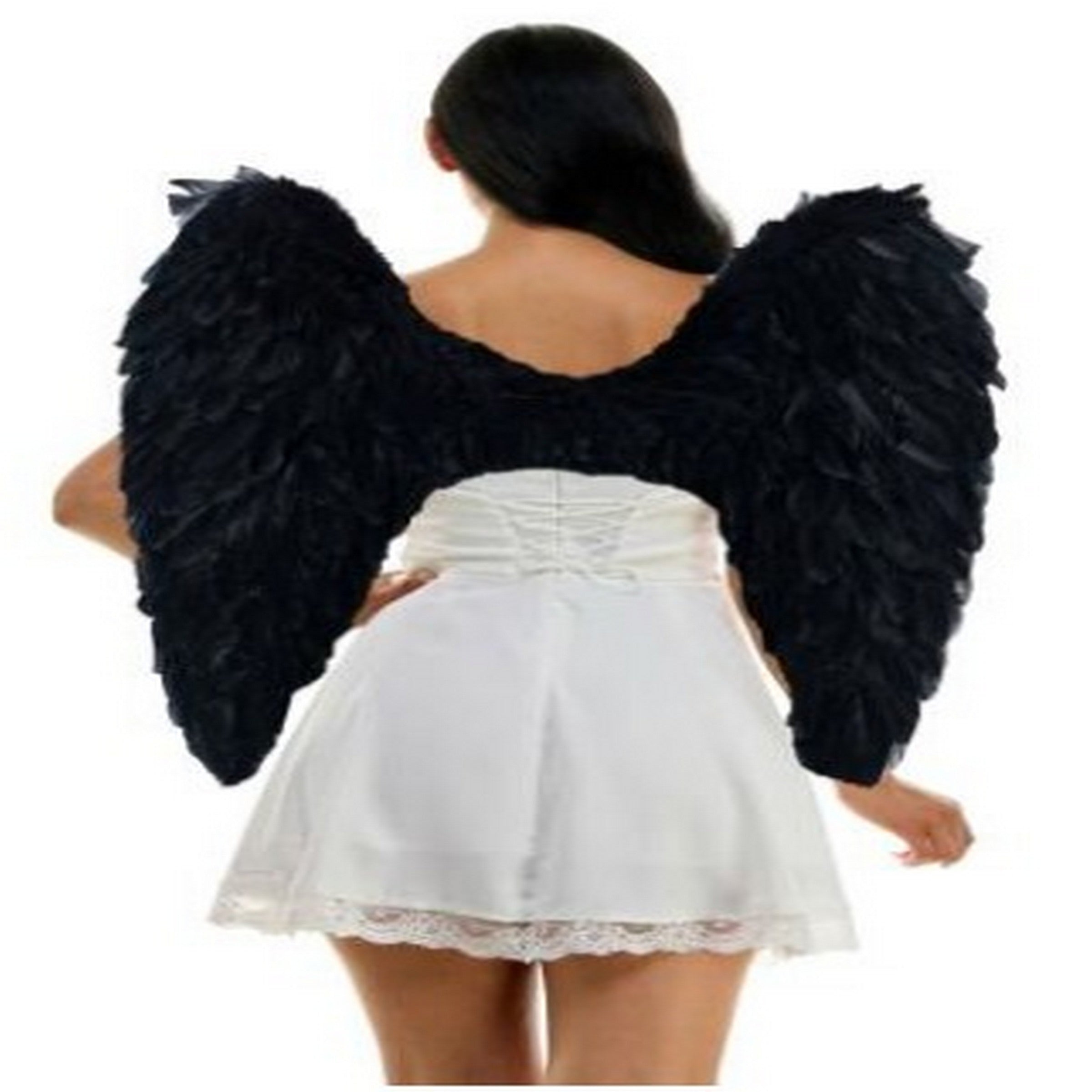 Halloween Black Feather Wings - Adult