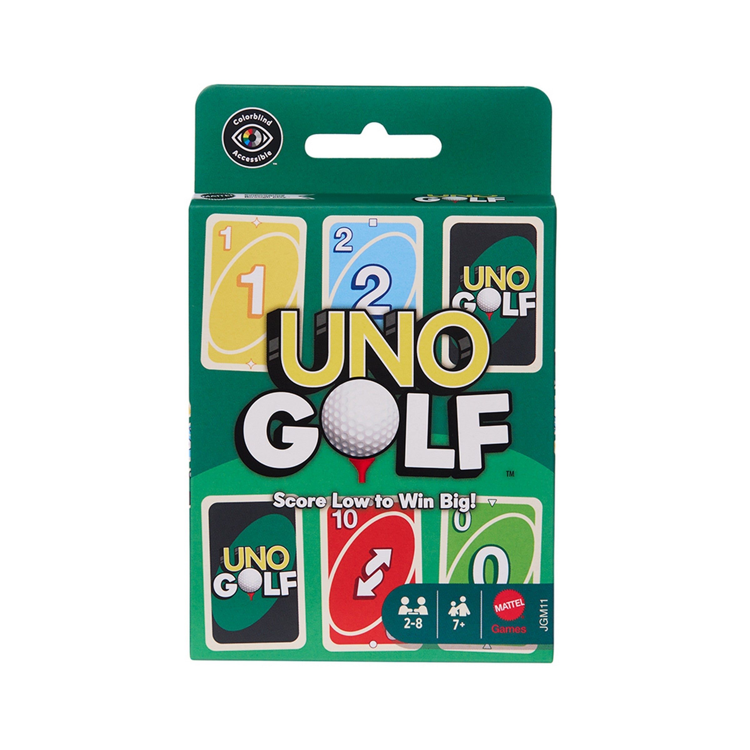 Mattel Golf Uno Card Game Age 7+