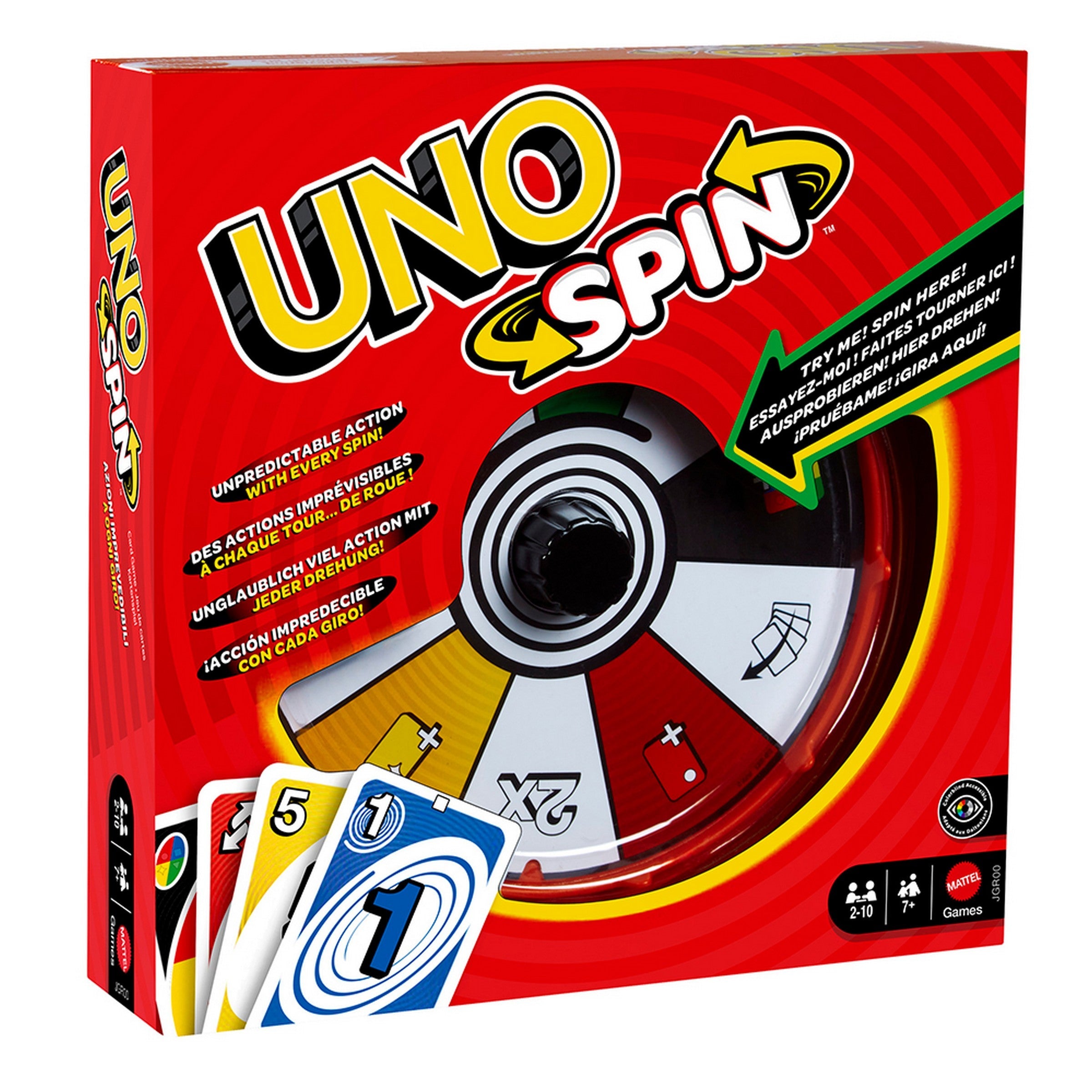 Mattel Spin Uno Card Game with Roulette Age 7+ 8in