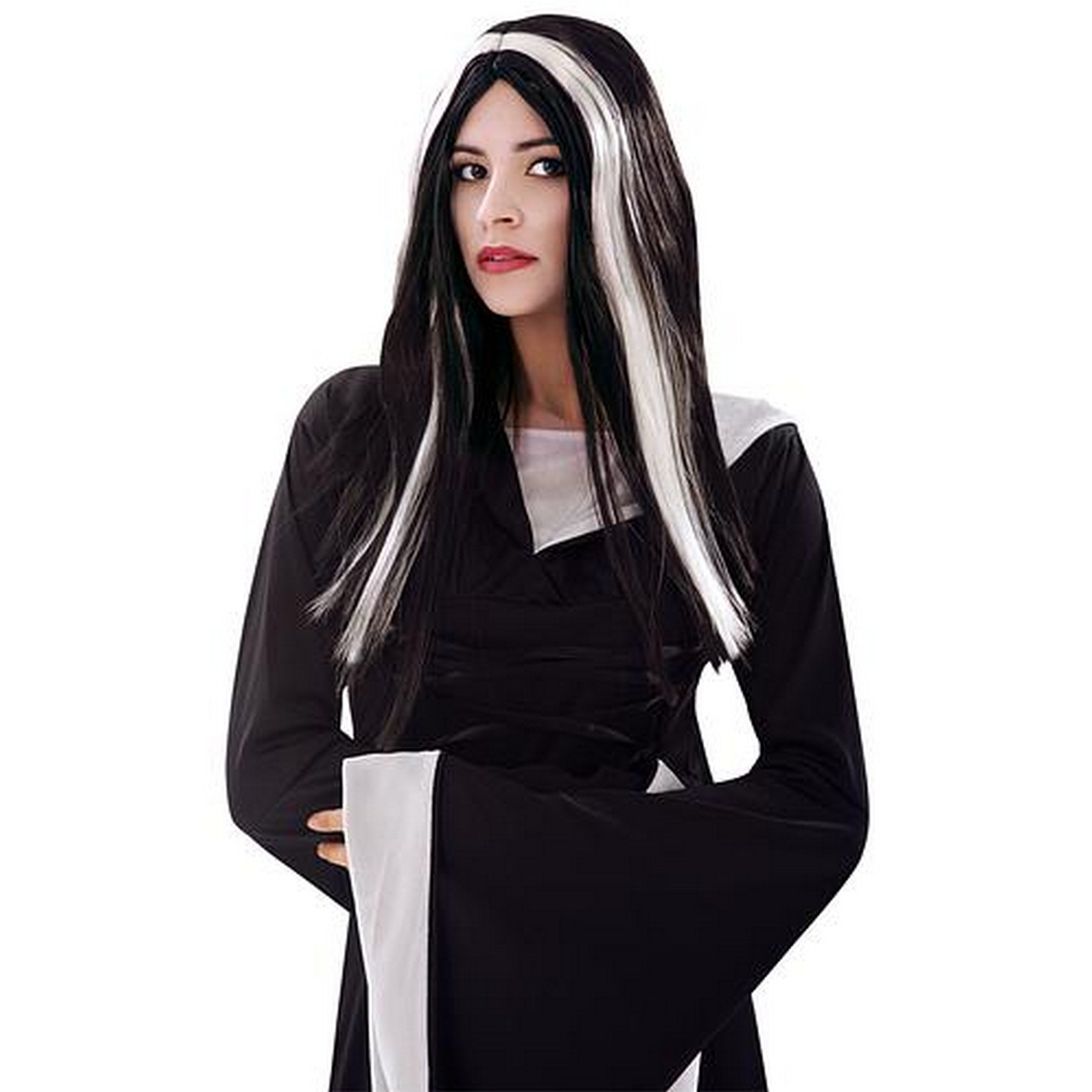 Halloween Black and White Witch Wig - Adult