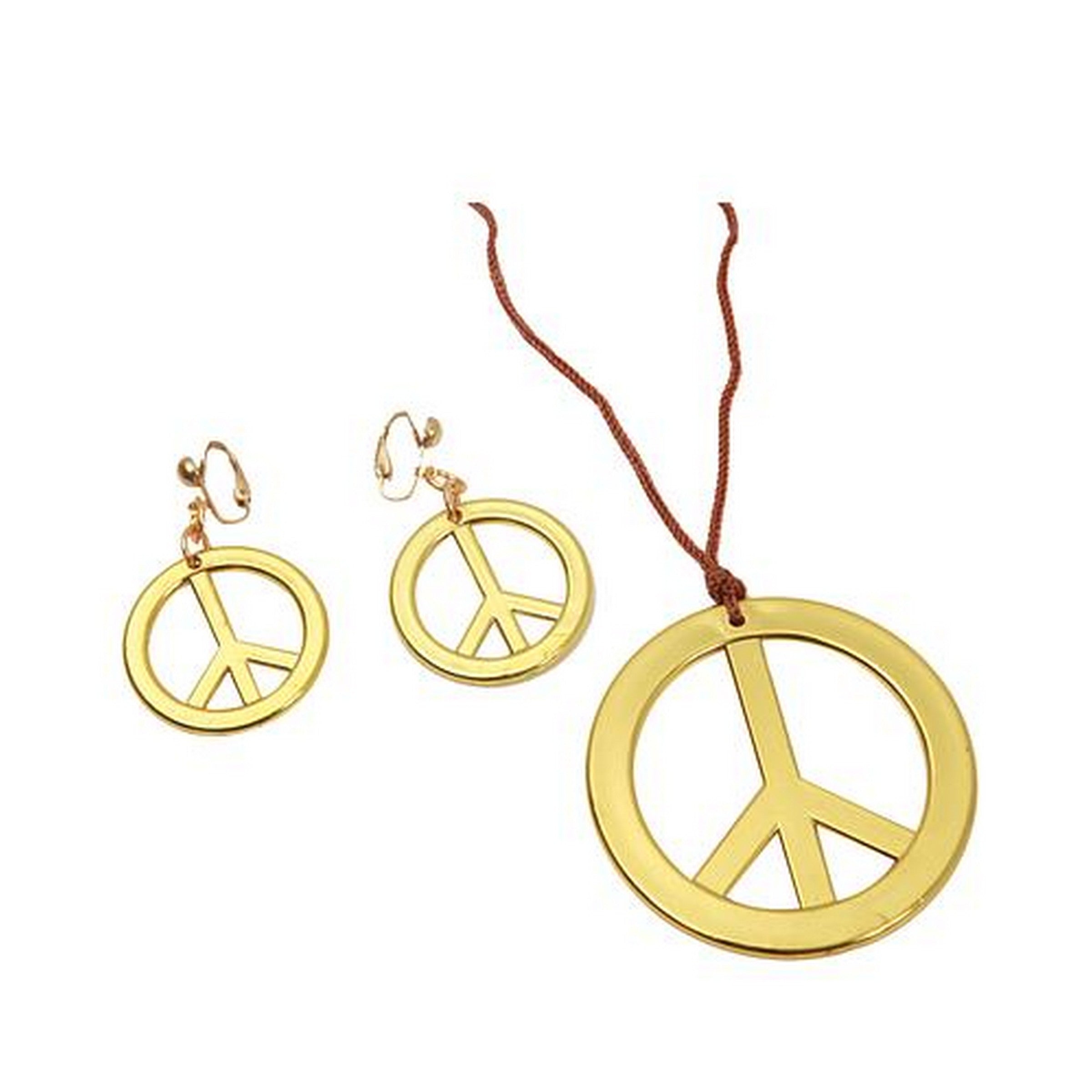 Halloween Hippie Necklace and Earrings 2.75in / 1.2in