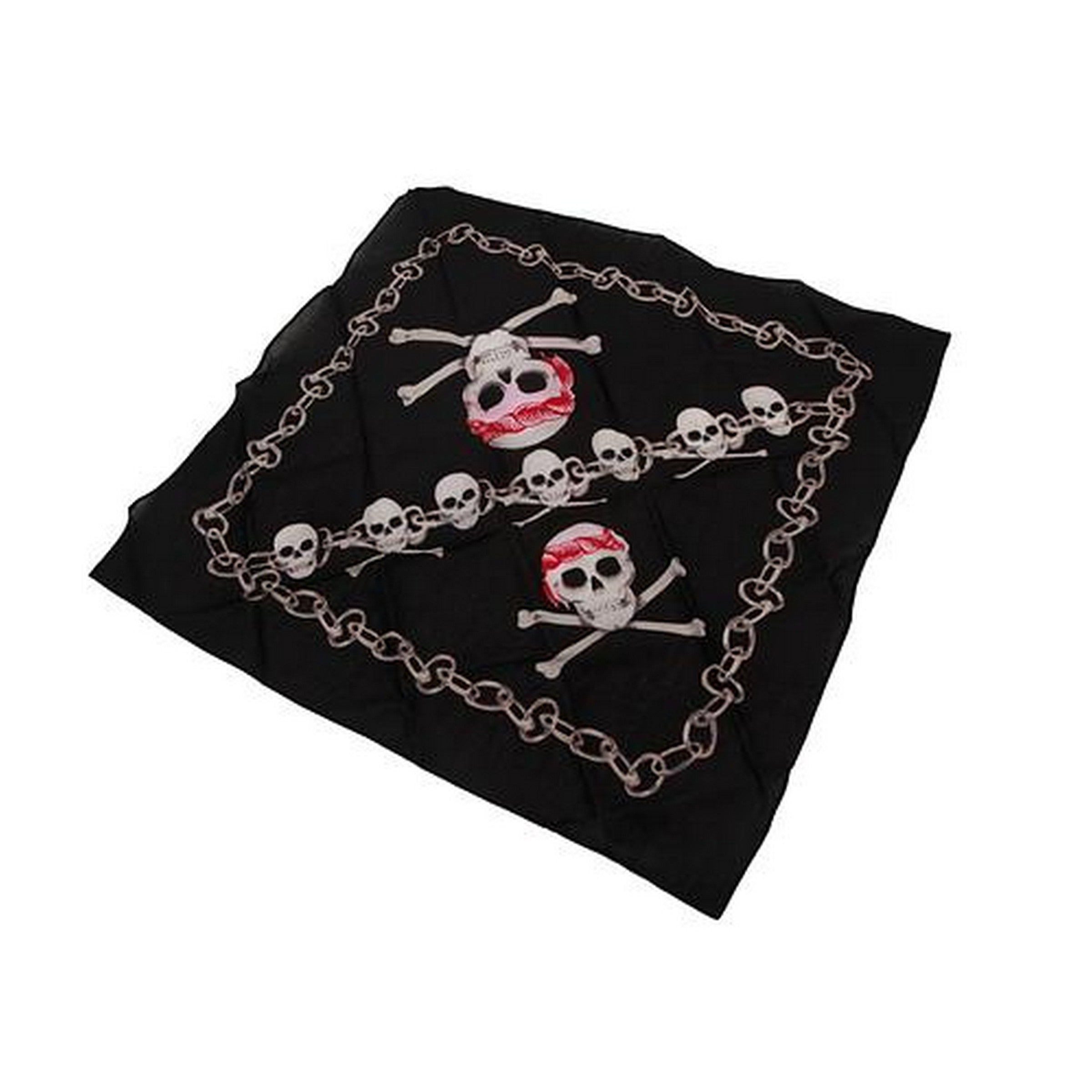 Halloween Pirate Scarf with Skull 13.7x13.7in