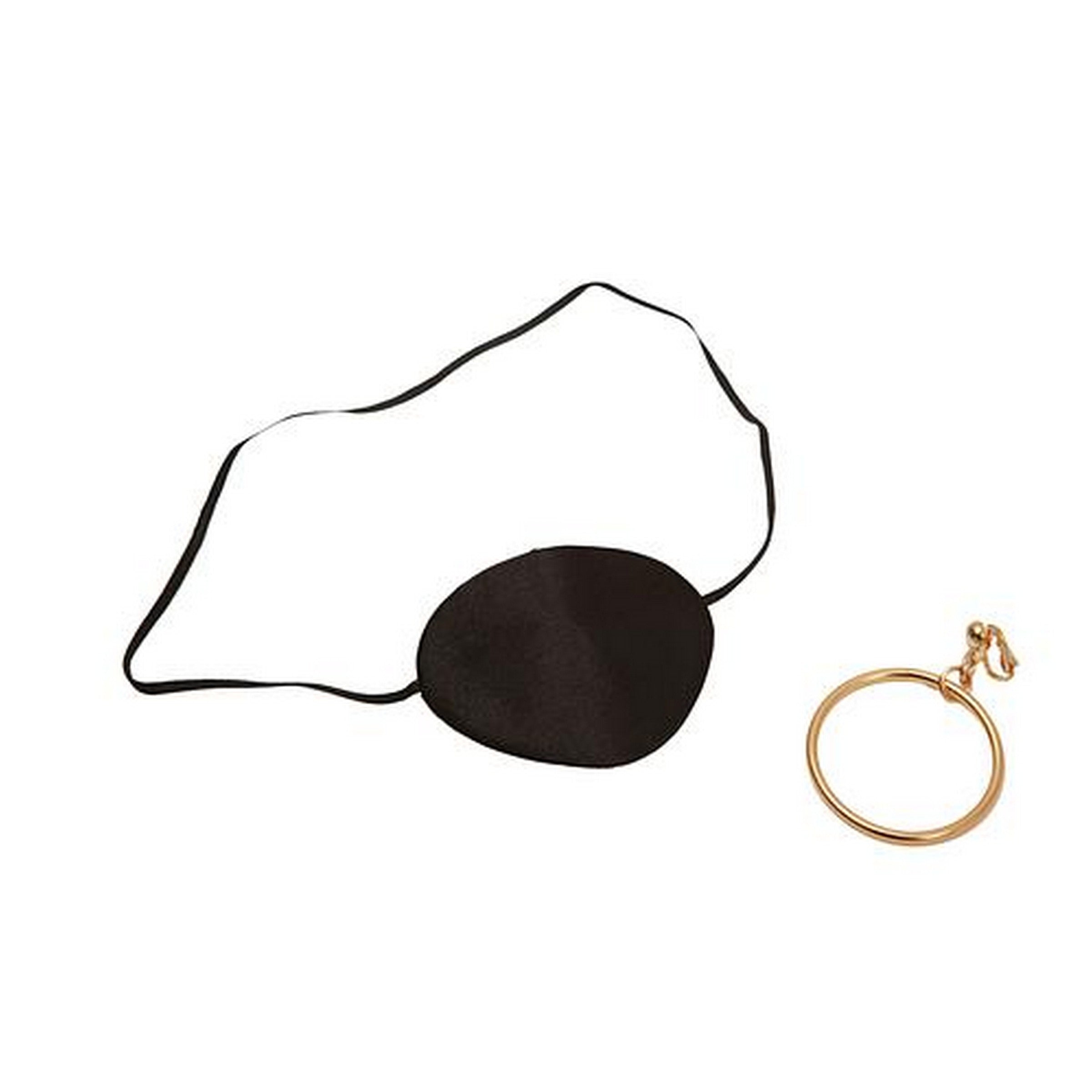 Halloween Pirate Eye Patch with Earring - One Size