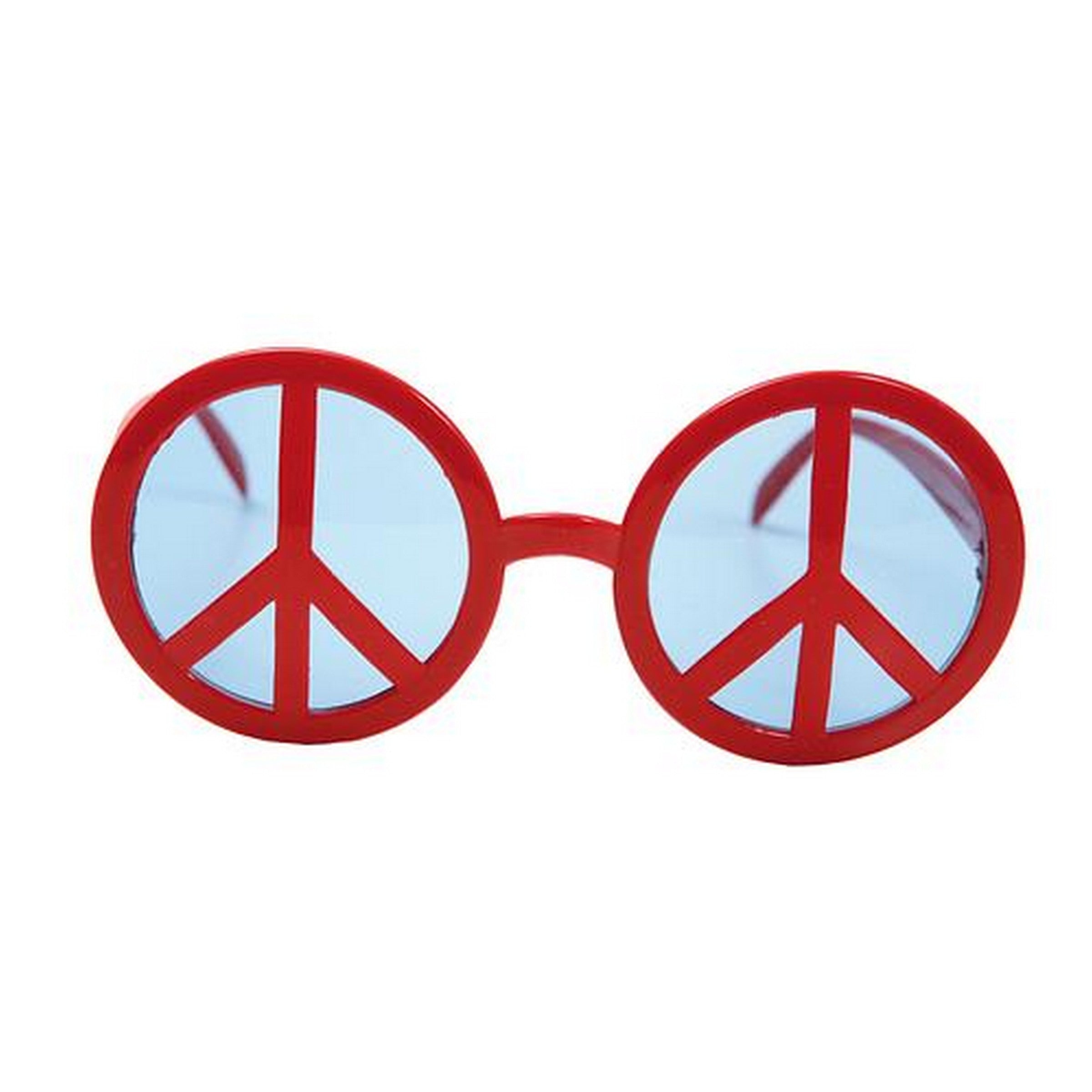Halloween Red Peace Symbol Glasses - One Size