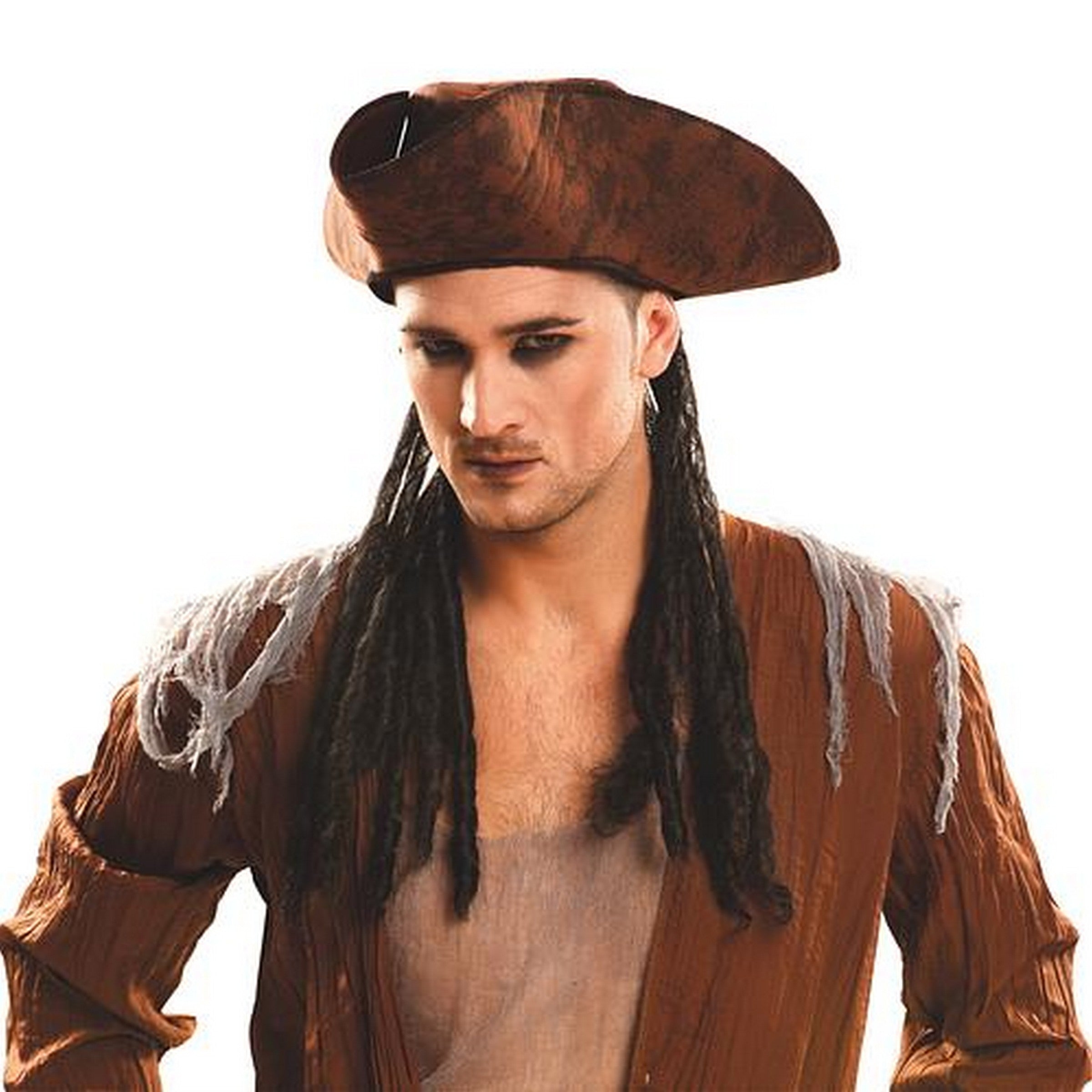Halloween Pirate Hat with Braids 22.3in (58cm)
