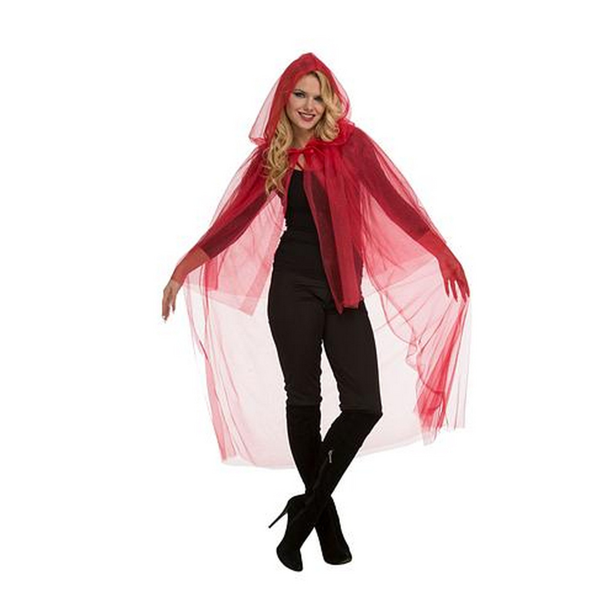 Halloween Red Tulle Cape - Women M-L