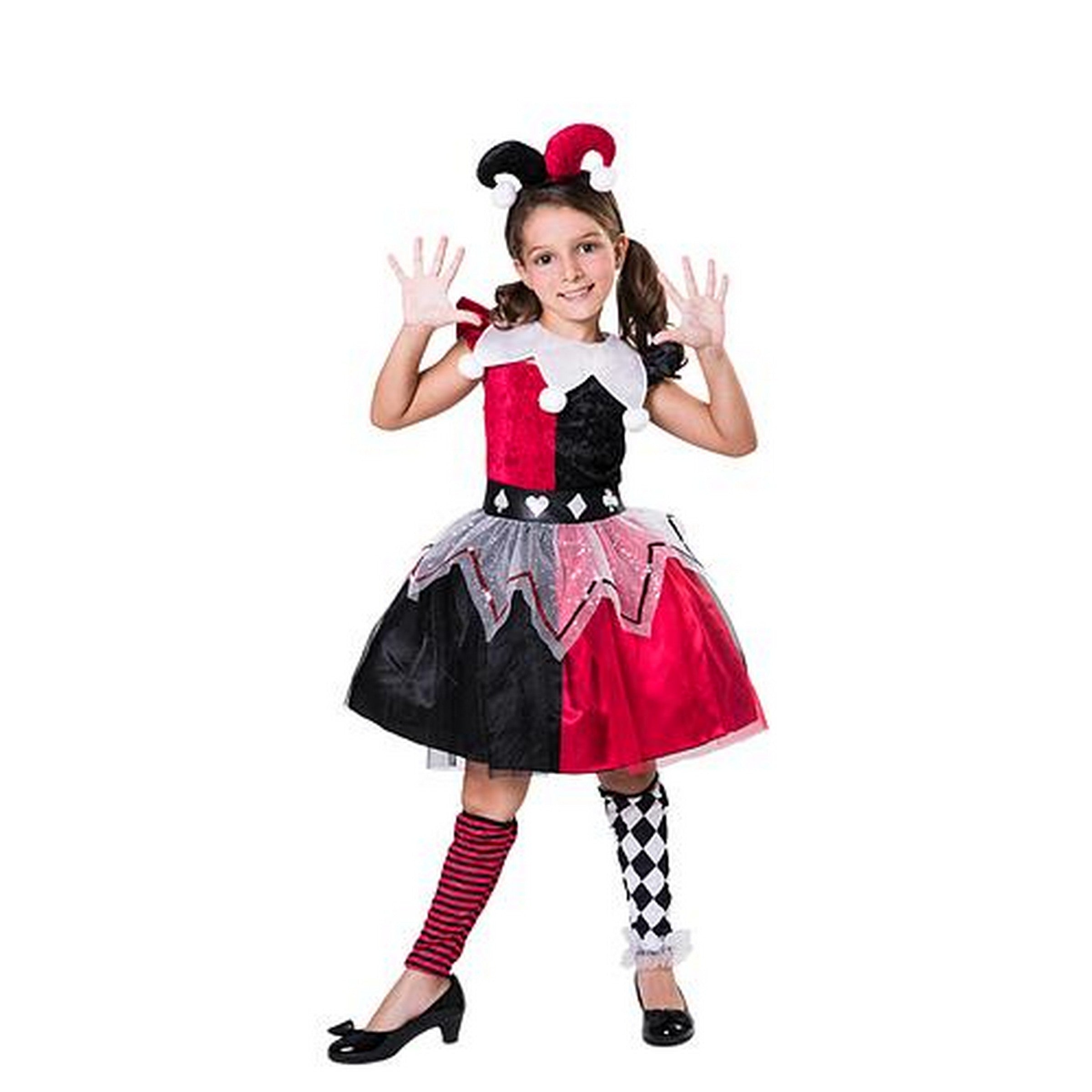 Halloween Red Harlequin Costume - Girls 7-9 Y